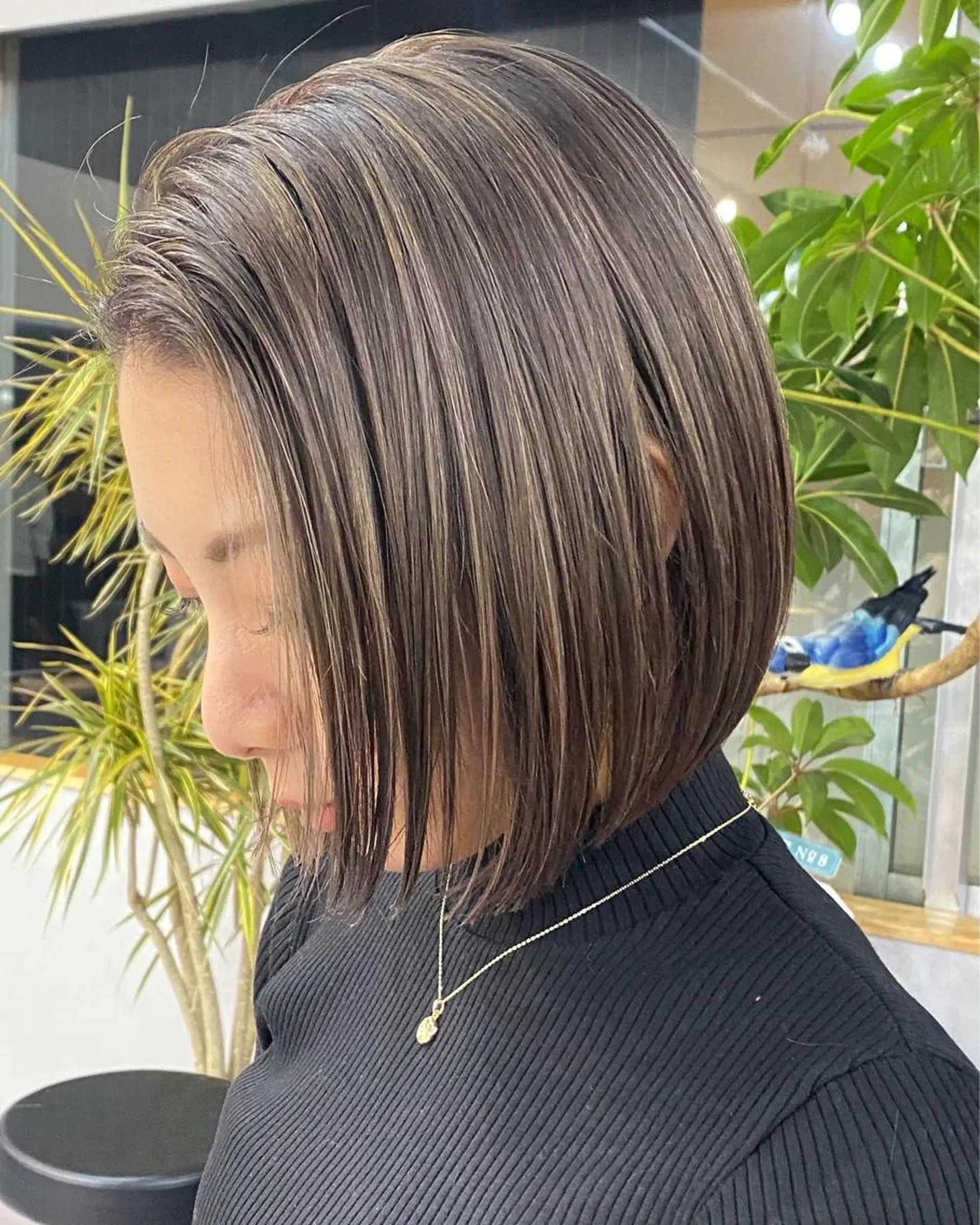 ショート カラー マツエク・マツパ ハイライトカラー ボブ ハイライト 中山 天地のヘアスタイル