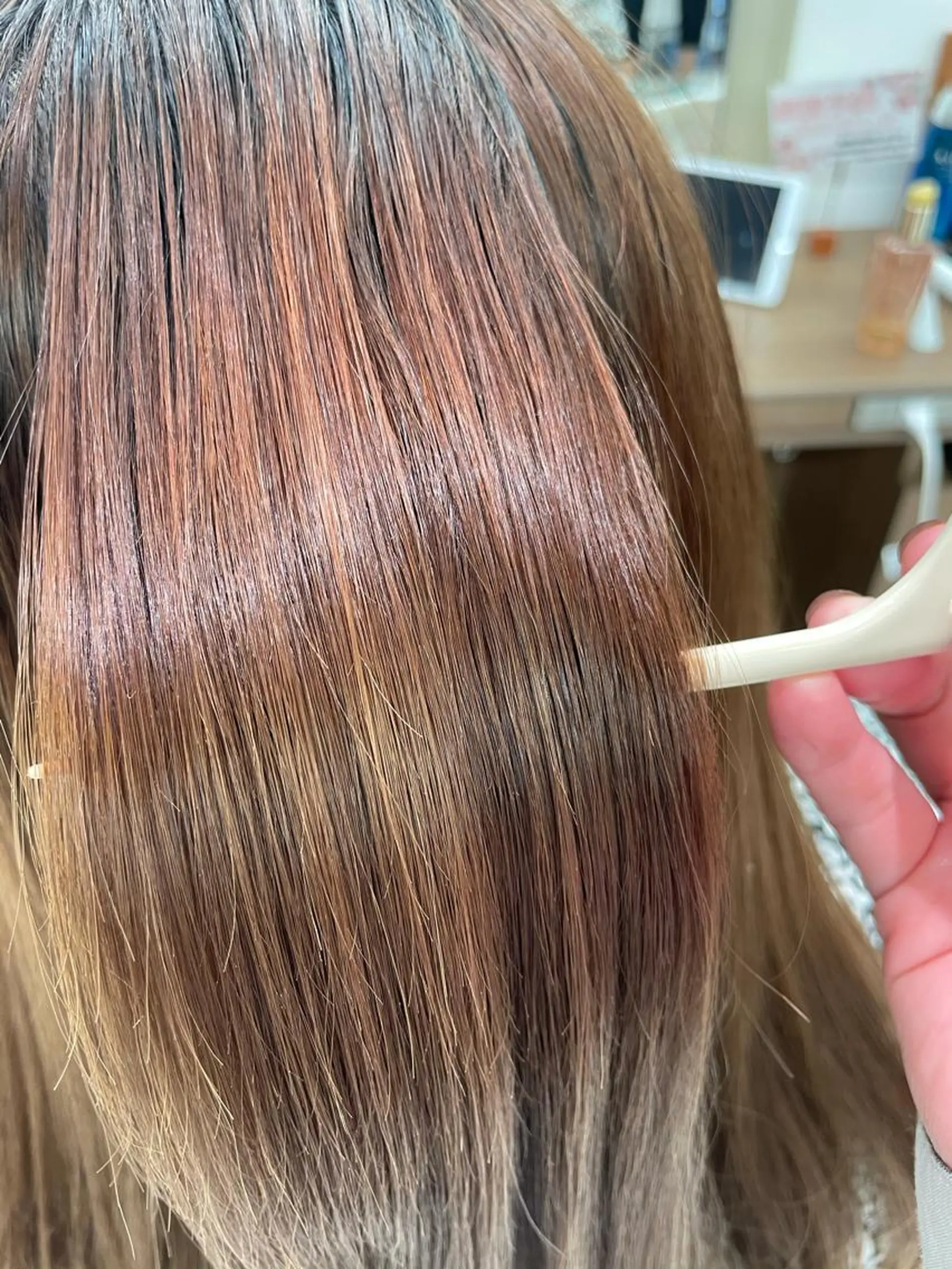 セミロング パーマ 縮毛矯正 福島成美/髪質改善 縮毛矯正/カラーのヘアスタイル