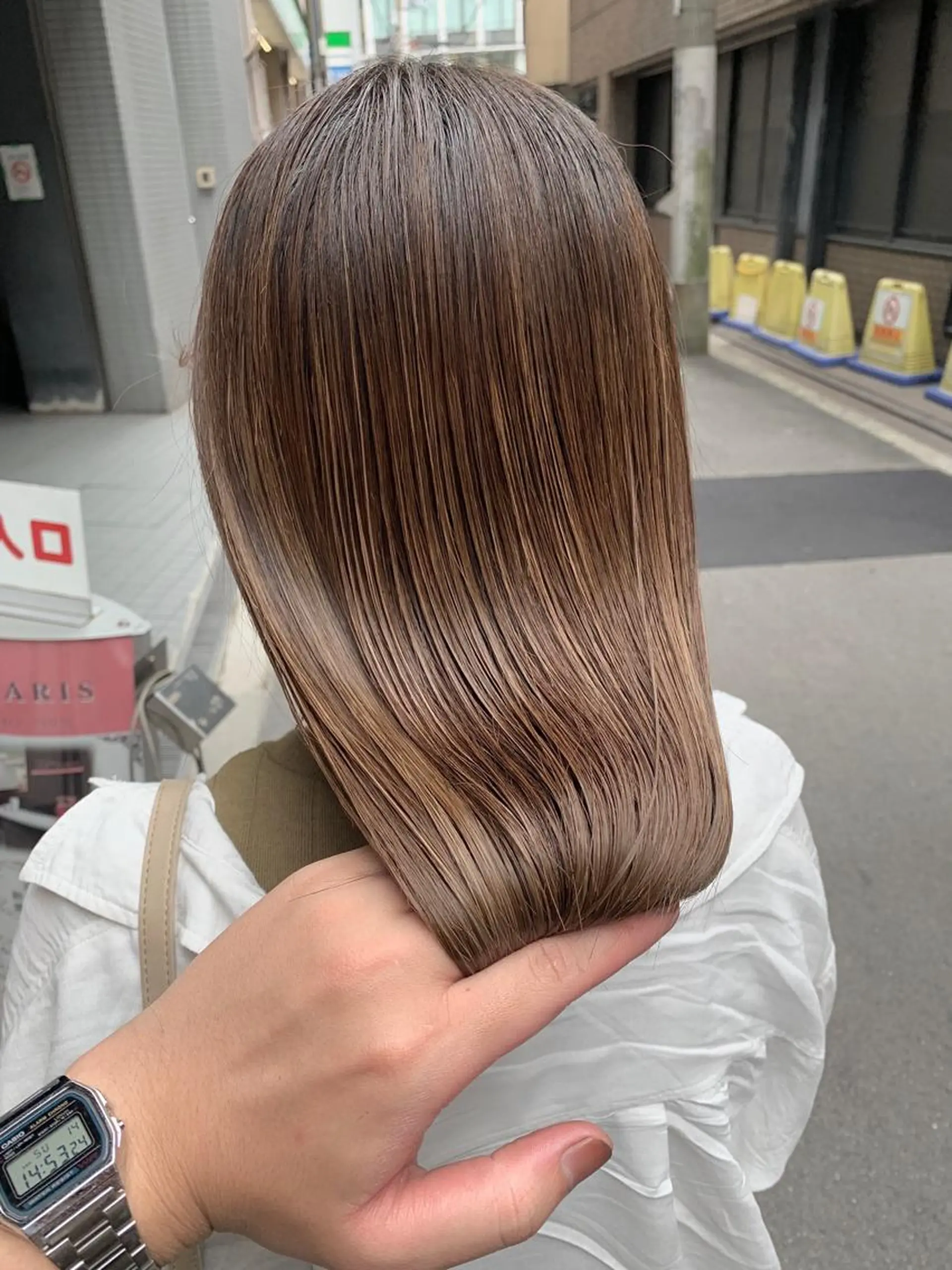 セミロング カット ヘアカラー トリートメント 酸性ストレート/ブリ ーチなし/中村 匠のヘアスタイル