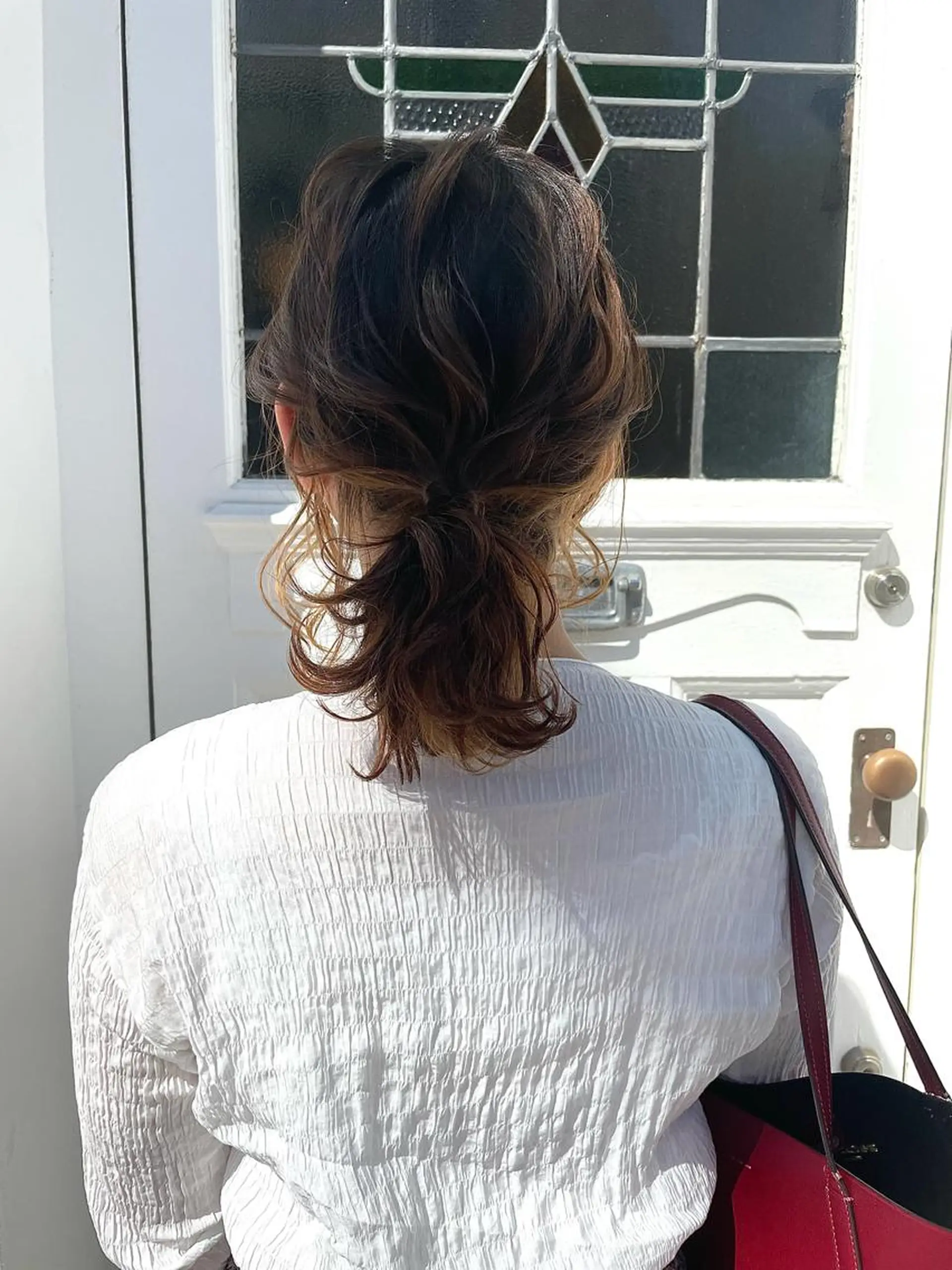 セミロング ヘアアレンジ ポニーテール デート ヘアセット h a k u 大倉 卓人のヘアスタイル
