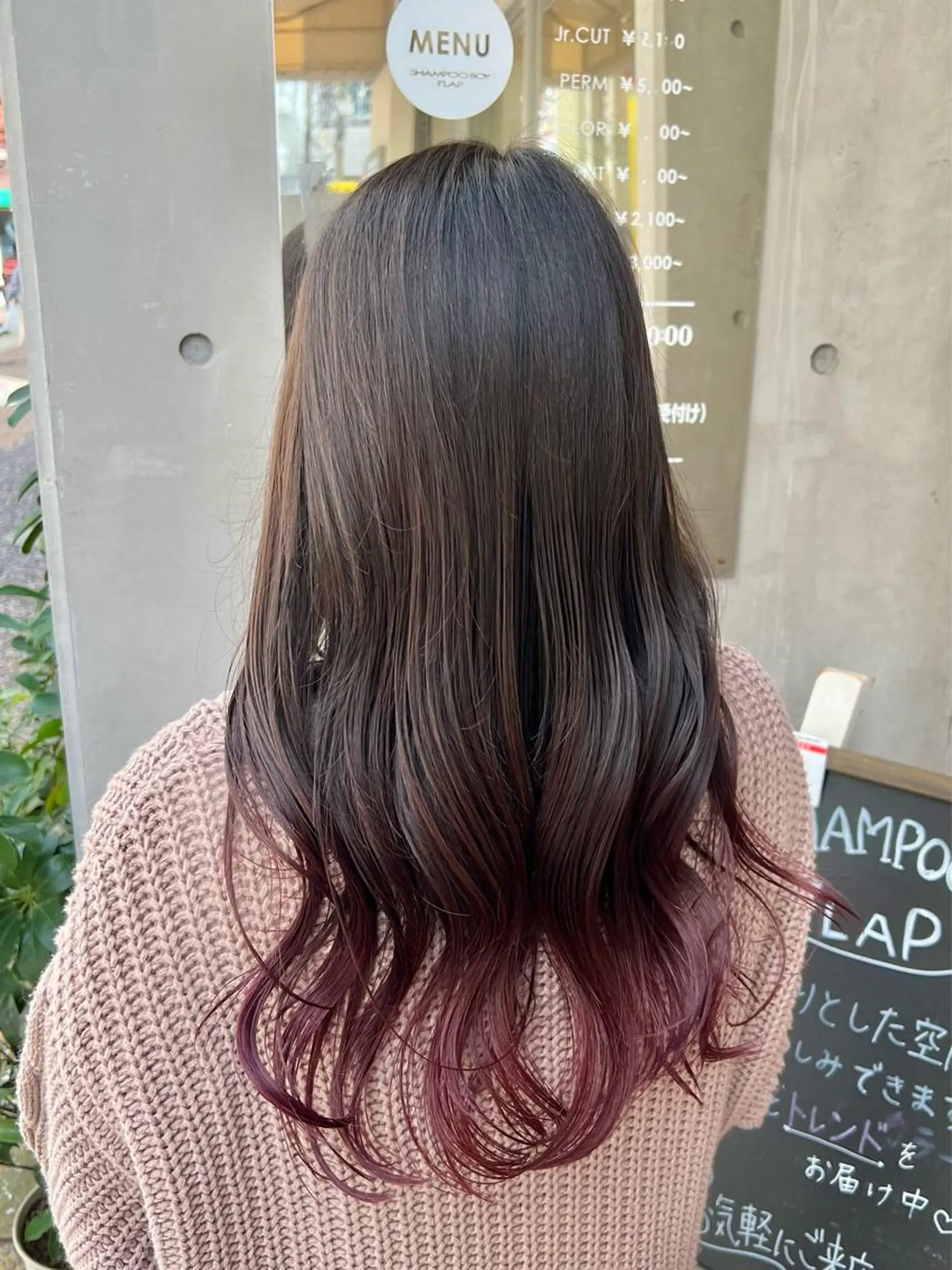 セミロング カラー ヘアアレンジ グラデーションカラー ラベンダーカラー ピンクカラー ピンクラベンダー 「sumi」 AMIのヘアスタイル