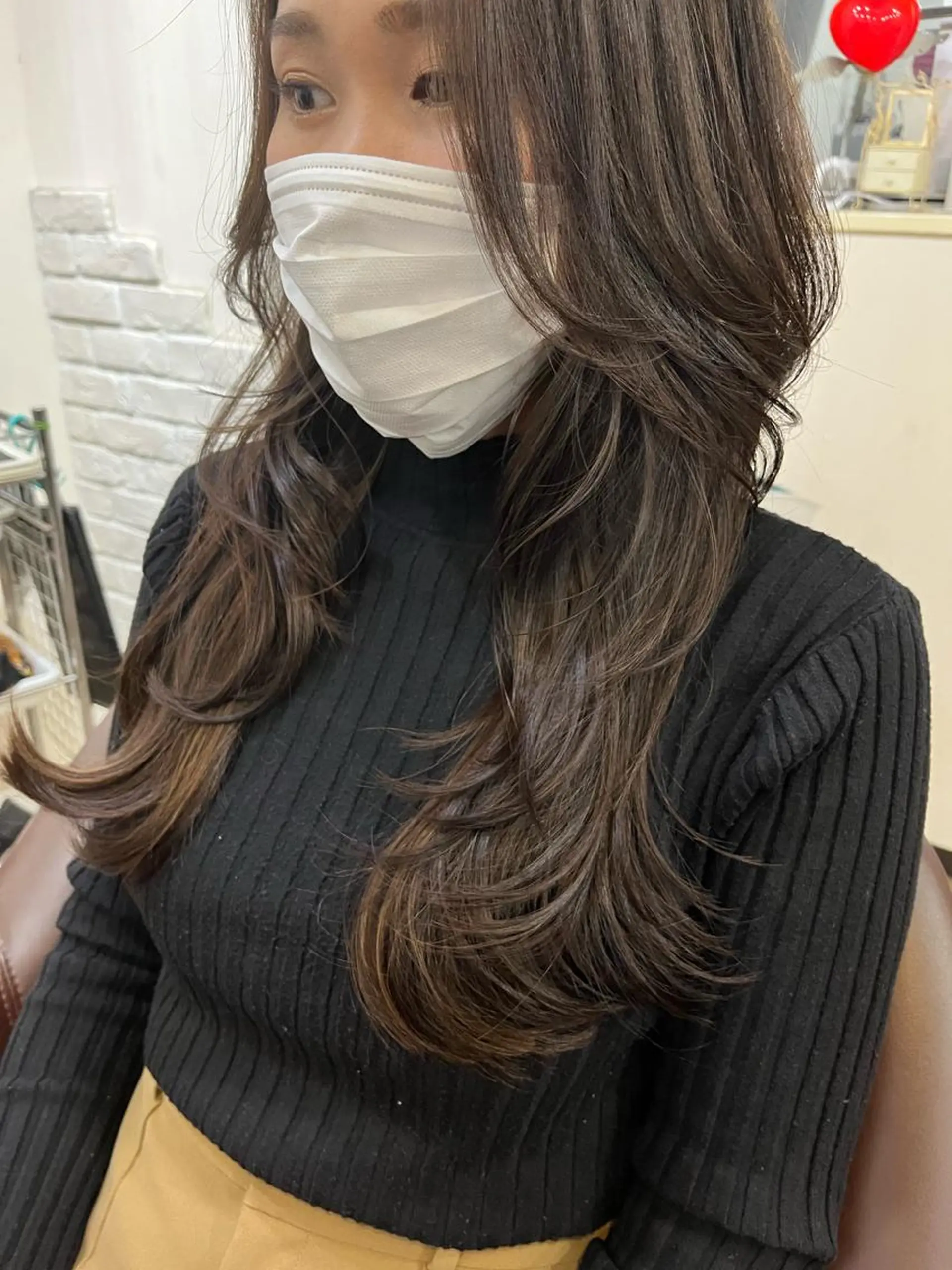 ロング カラー レイヤーカット ロング きむえり/髪質改善 /うねり広がり改善のヘアスタイル