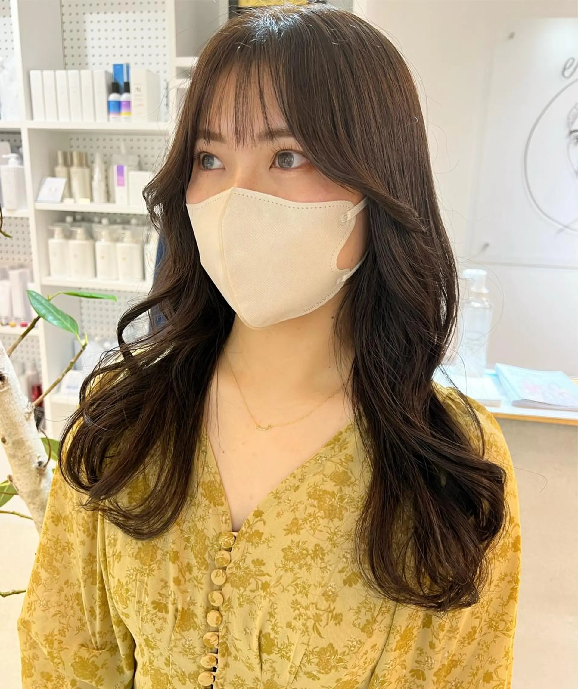 ロング カラー グレージュ ヘアカラー カドムラ モエのマツエク・マツパデザイン