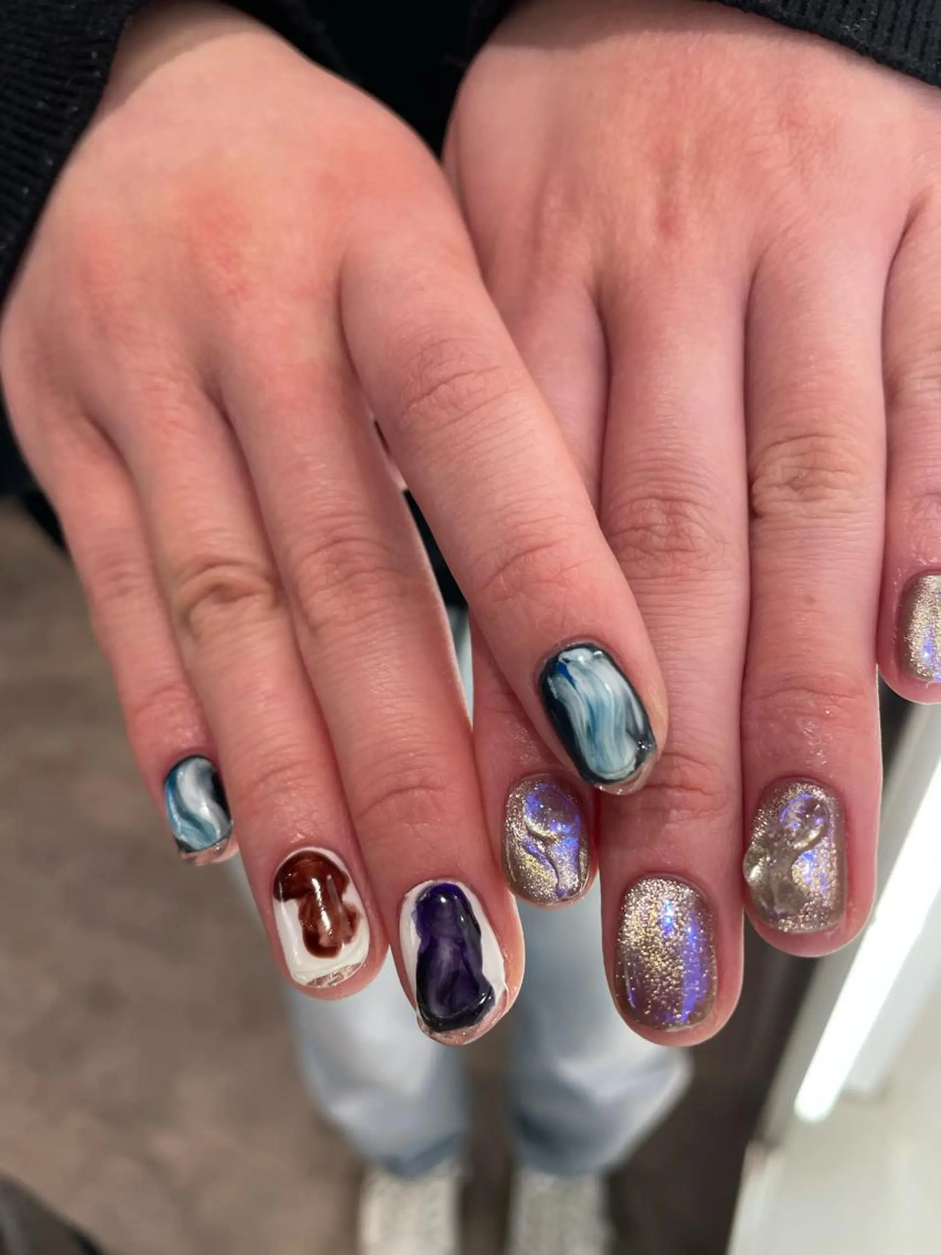 ネイル クリアネイル マグネットネイル ハンドネイル ナチュラル透明感🌱 小山美樹子のヘアスタイル