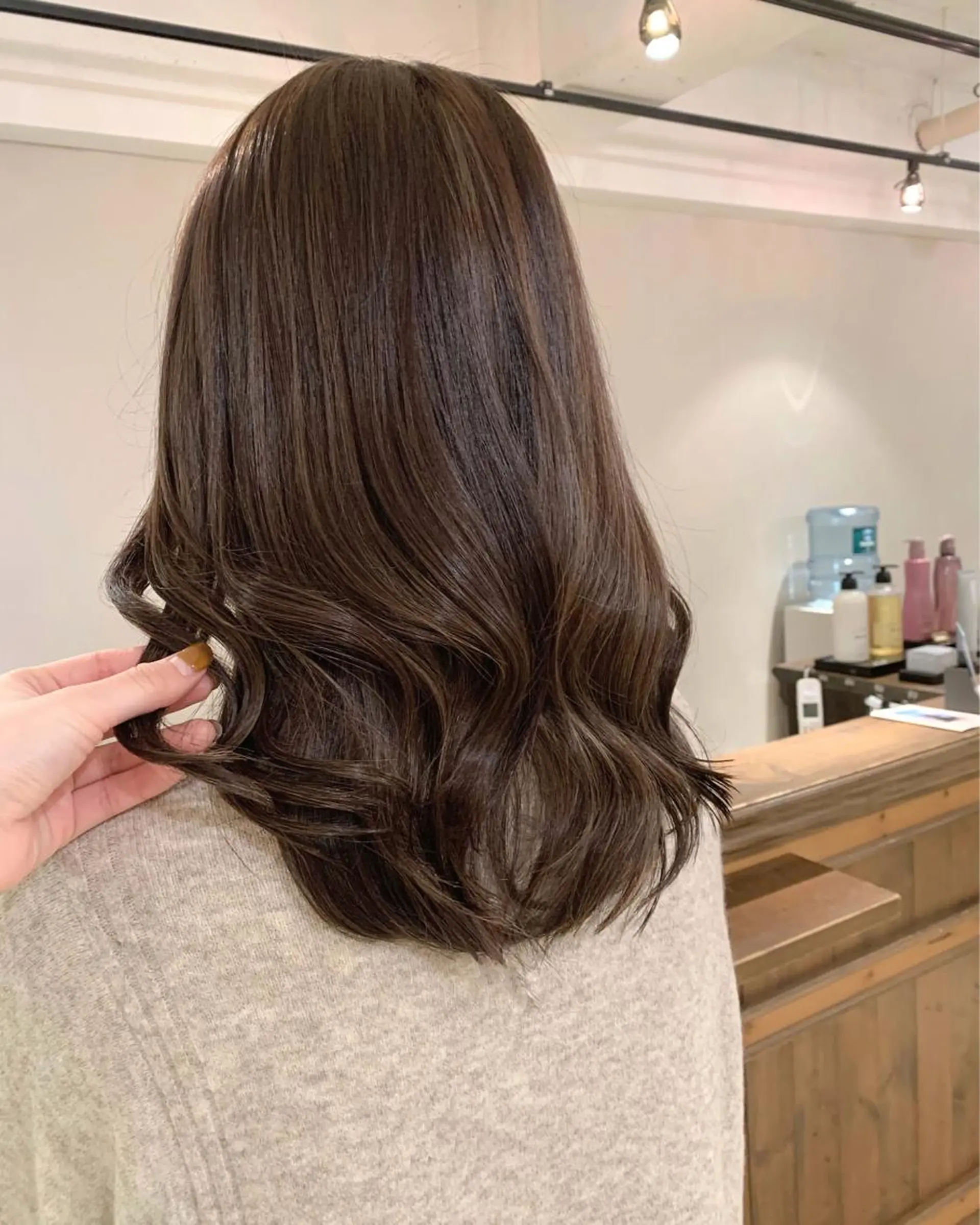 ミディアム カラー 透明感/オリーブ/ グレージュ/YUKAのヘアスタイル