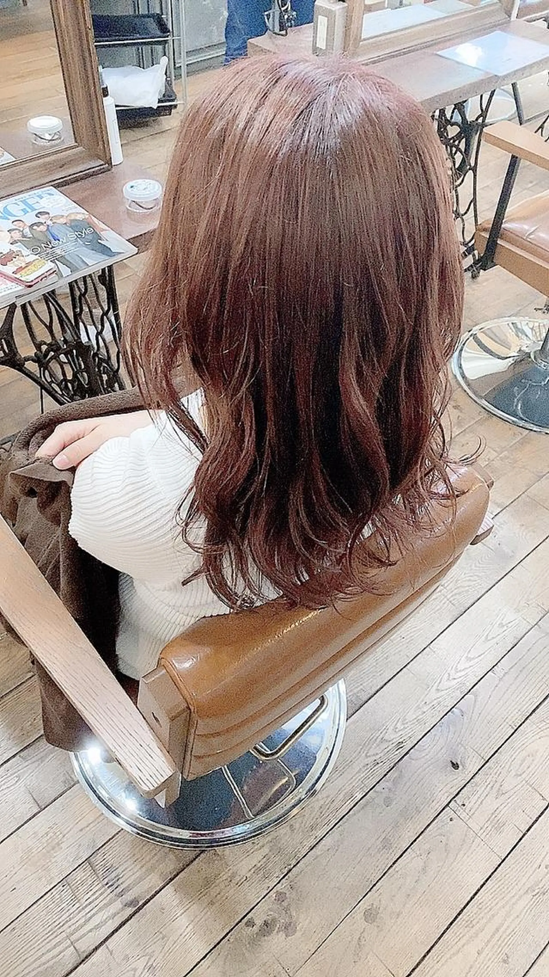 ロング カラー ヘアアレンジ アッシュ ブラウンカラー オレンジ ピンクカラー ピンクブラウン 國分 伸也のヘアスタイル