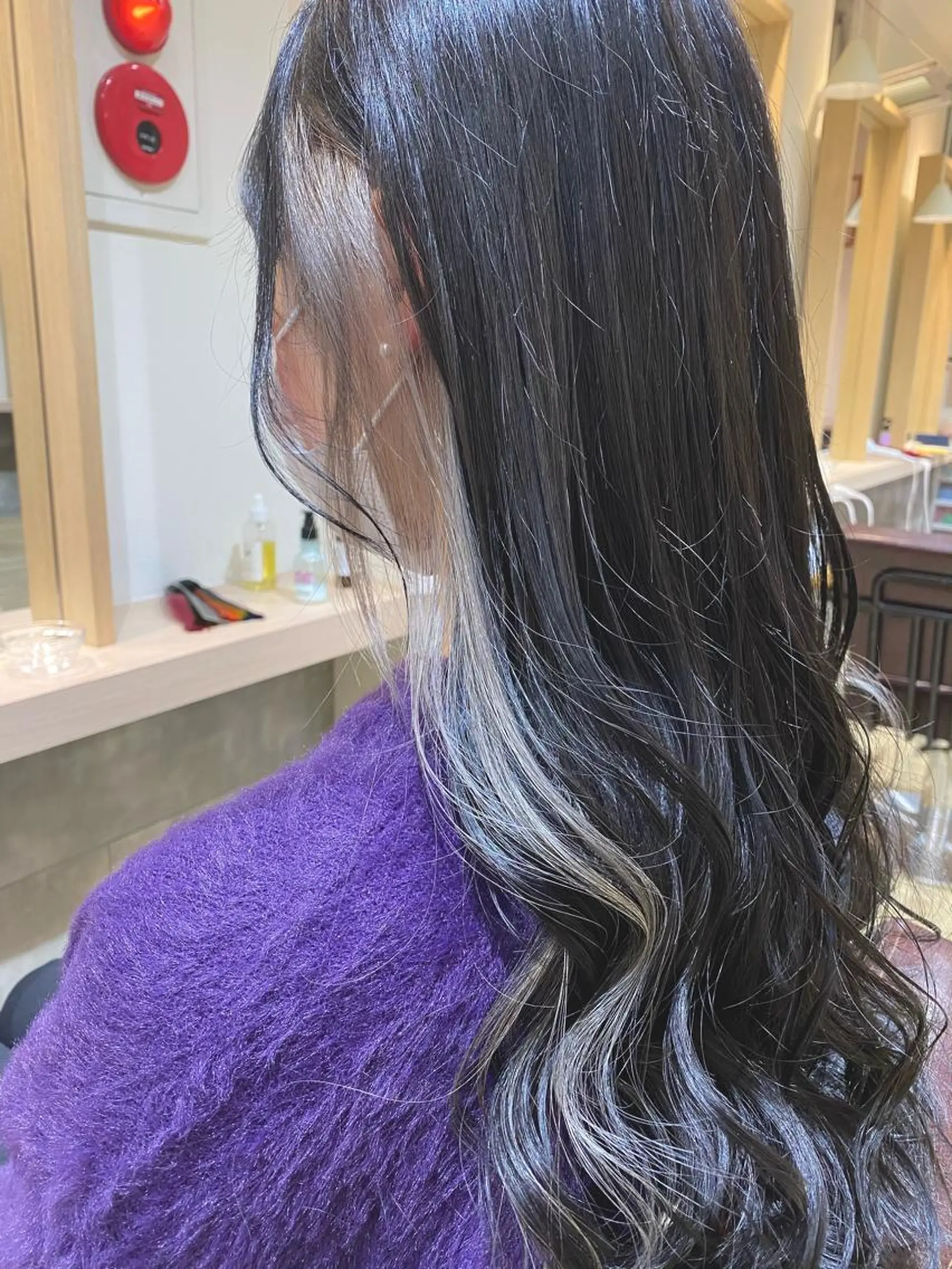 セミロング カラー ブリーチ シルバー マンツーマン/透明感 foi hairのヘアスタイル