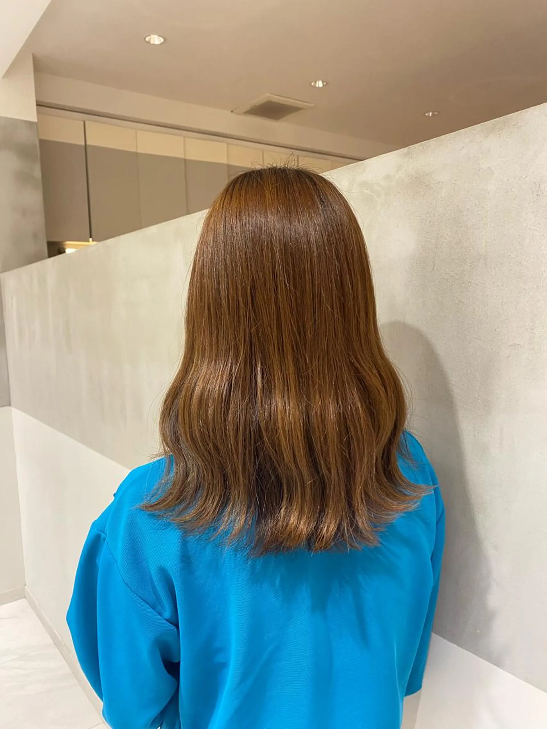 セミロング カラー カット ヘアカラー トリートメント ヘアセット ナチュラル/韓国💎 haruka 💎のヘアスタイル