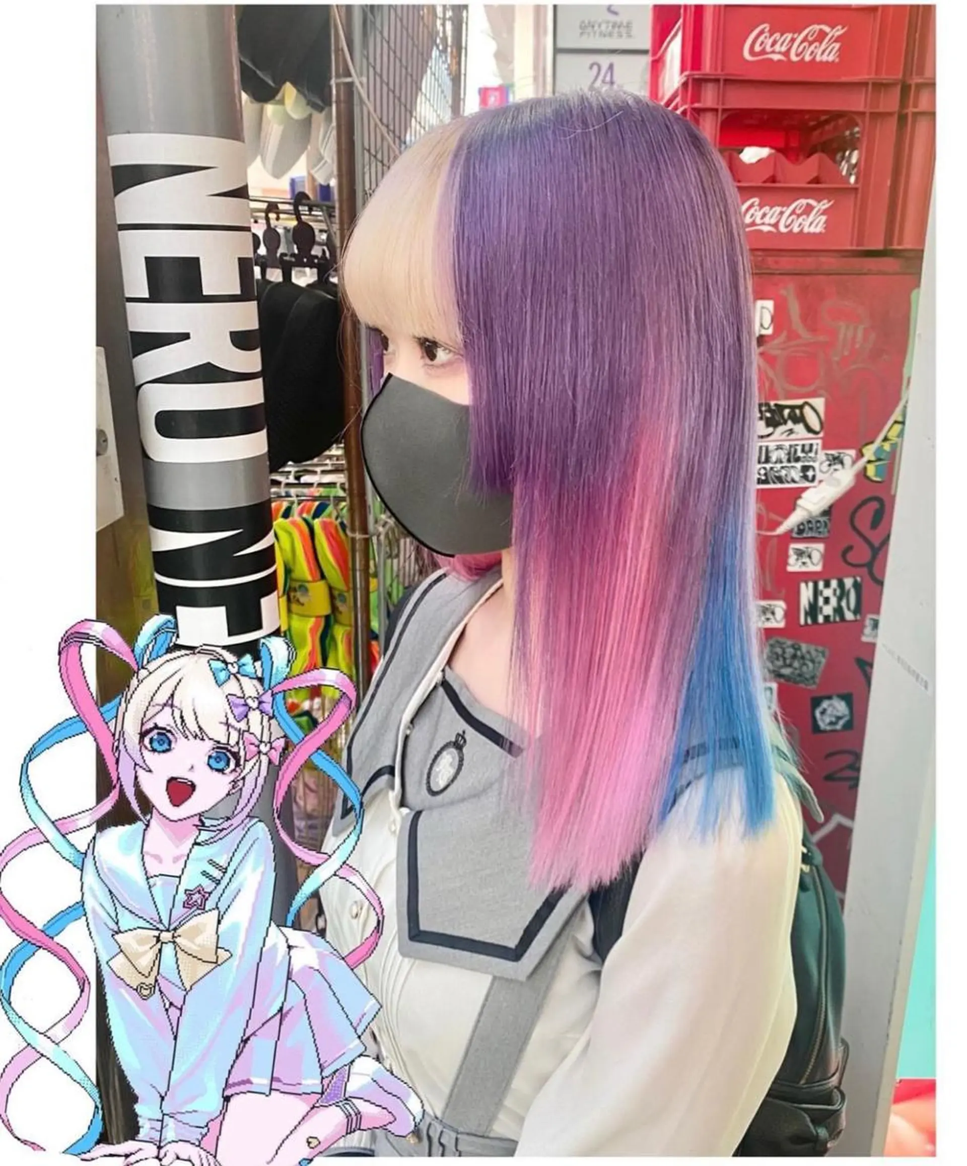 ミディアム カラー ピンクカラー ヘアカラー TSUNO🦖 派手髪/オタク美容師のヘアスタイル