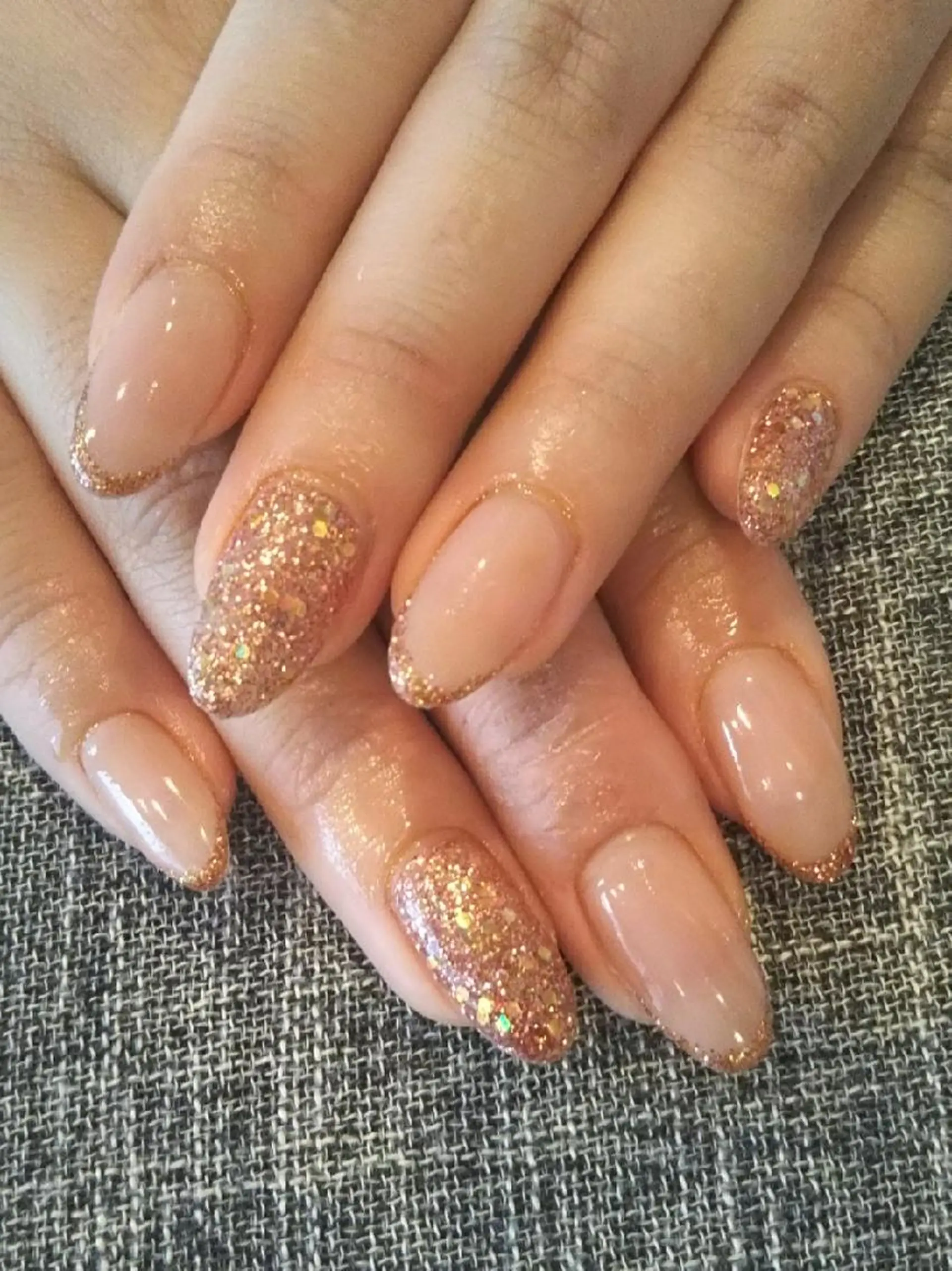 ネイル ゴールド ピンク シンプルネイル ハンドネイル private salon mieのネイルデザイン