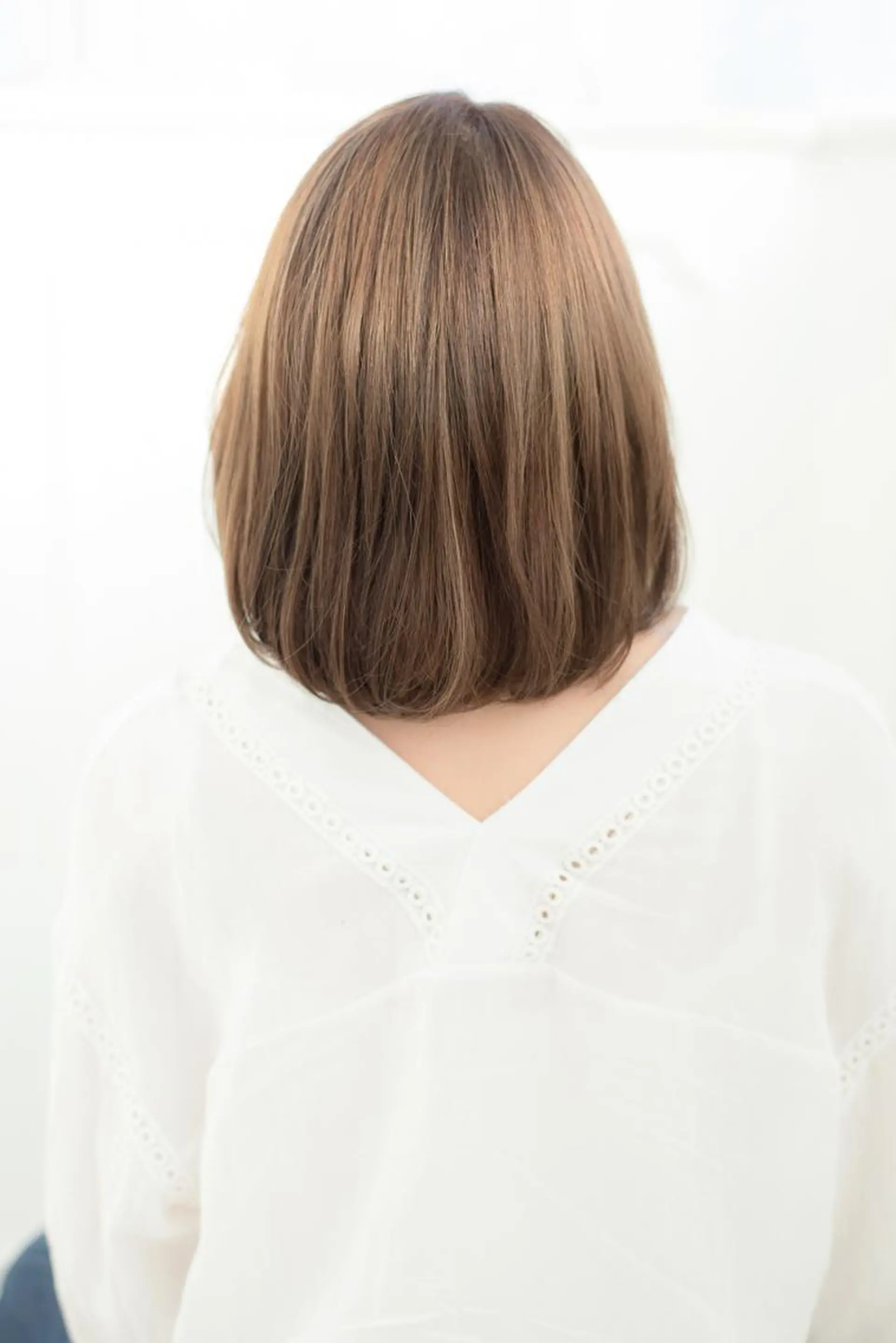 ミディアム アッシュ ボブ 伸ばしかけ a-granz 住吉店のヘアスタイル