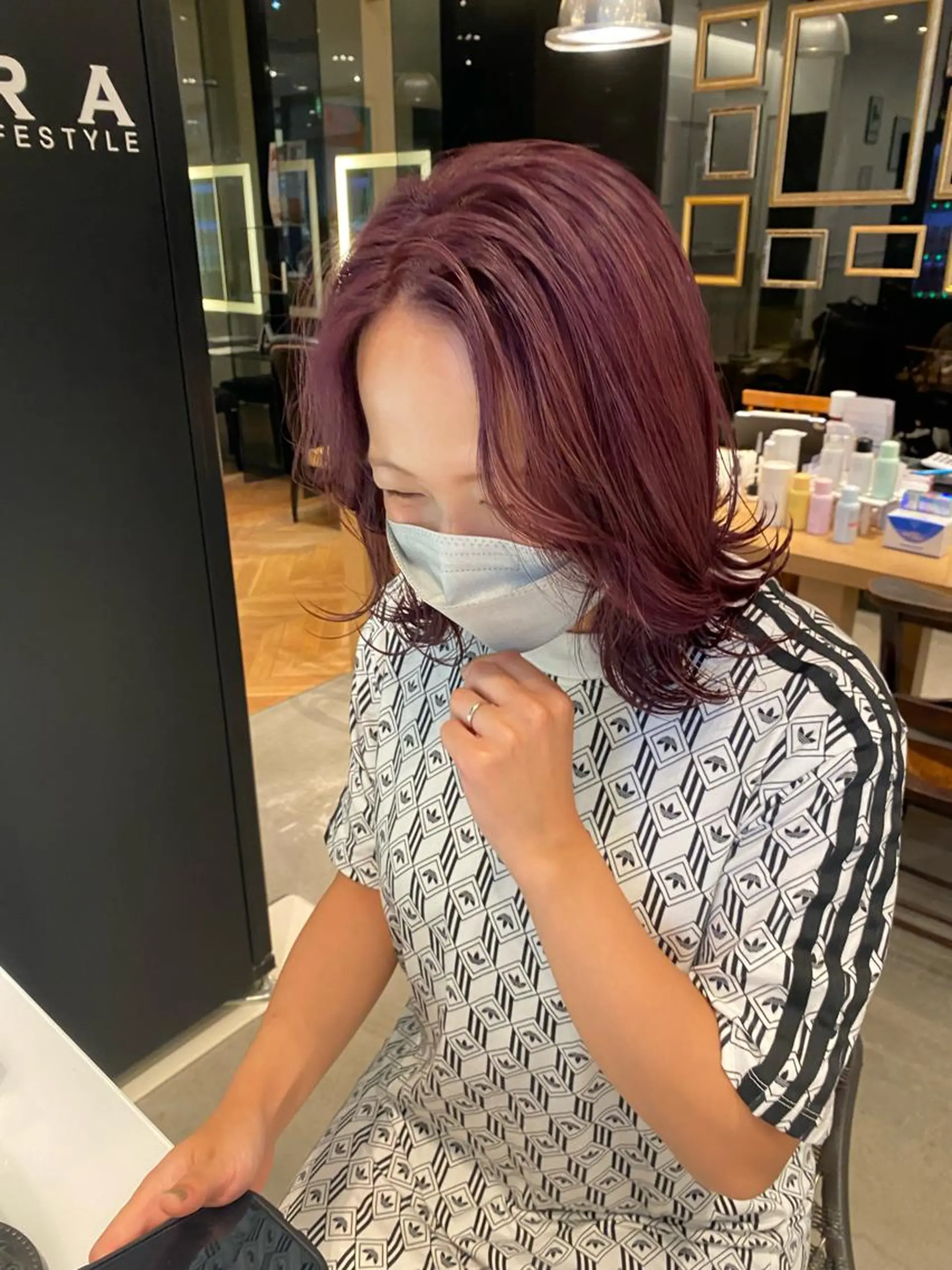 ミディアム カット ヘアカラー トリートメント 鹿児島 聖来のヘアスタイル