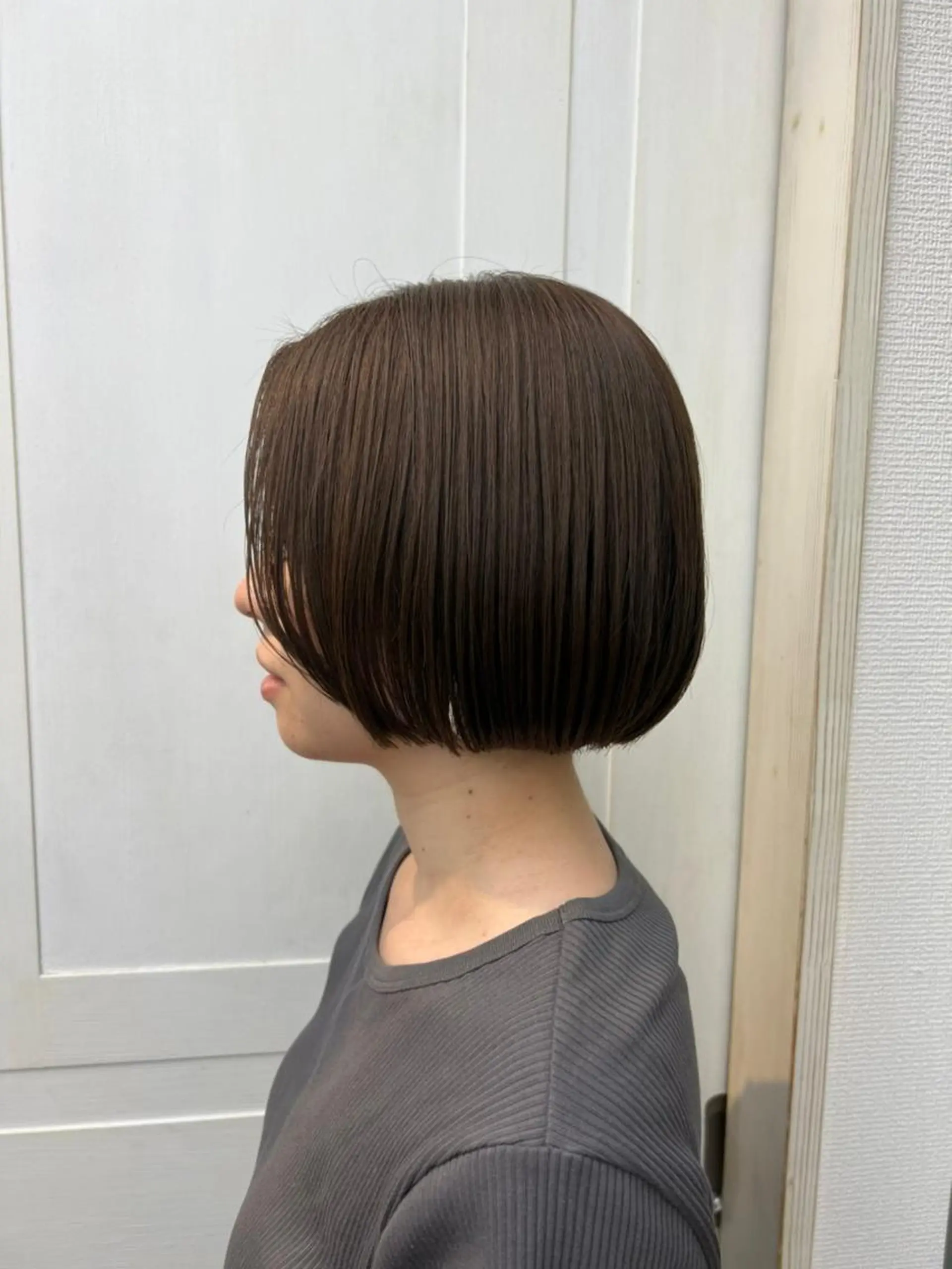 ショート アッシュ ミストバング パープルカラー ボブ デート カット ヘアカラー トリートメント N° anfeel 渋谷🪞🫧のヘアスタイル