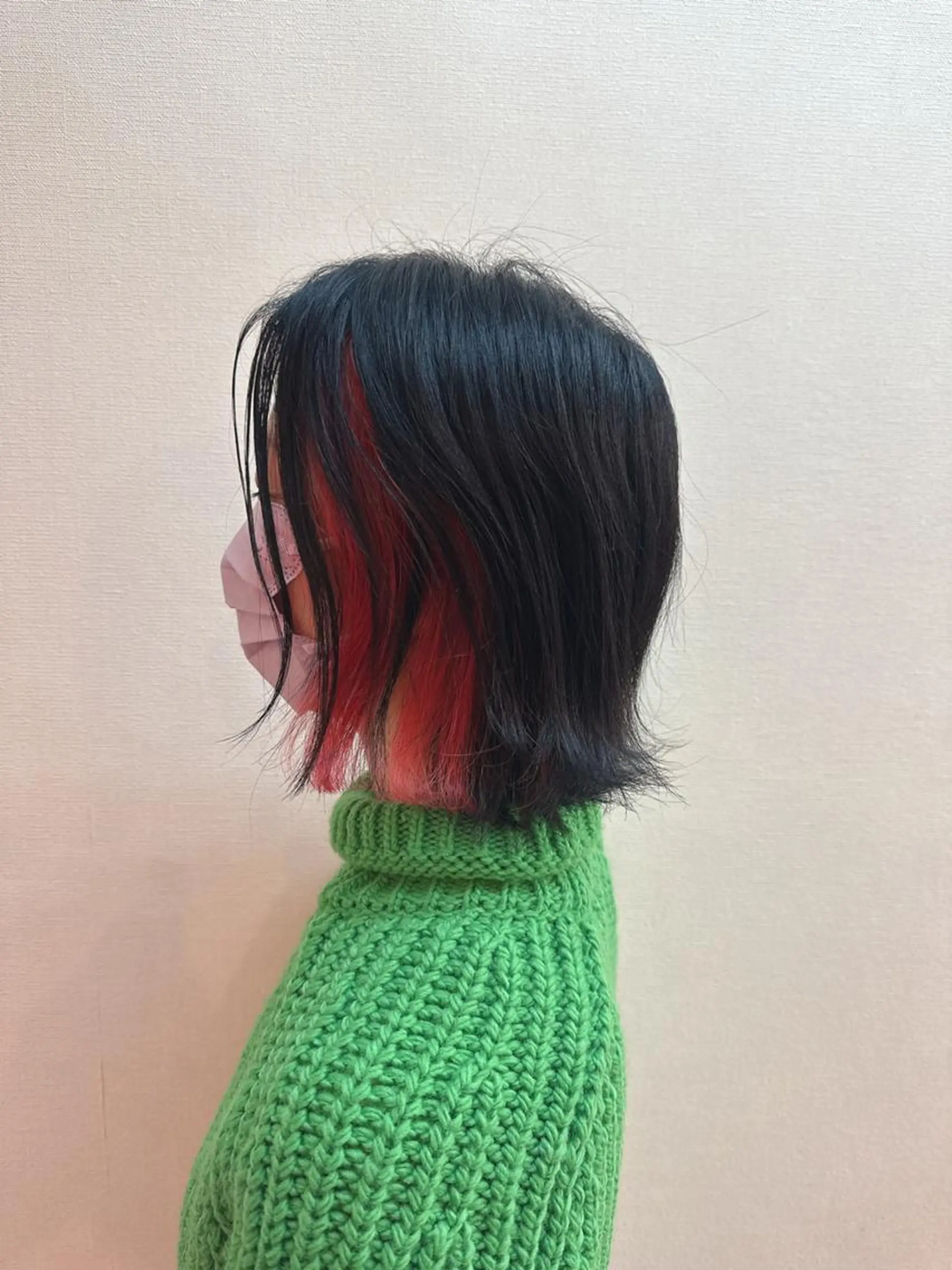 ミディアム カラー インナーカラー 外ハネヘア エクステ IN∞hair/ インヘアー/下伊福店のヘアスタイル