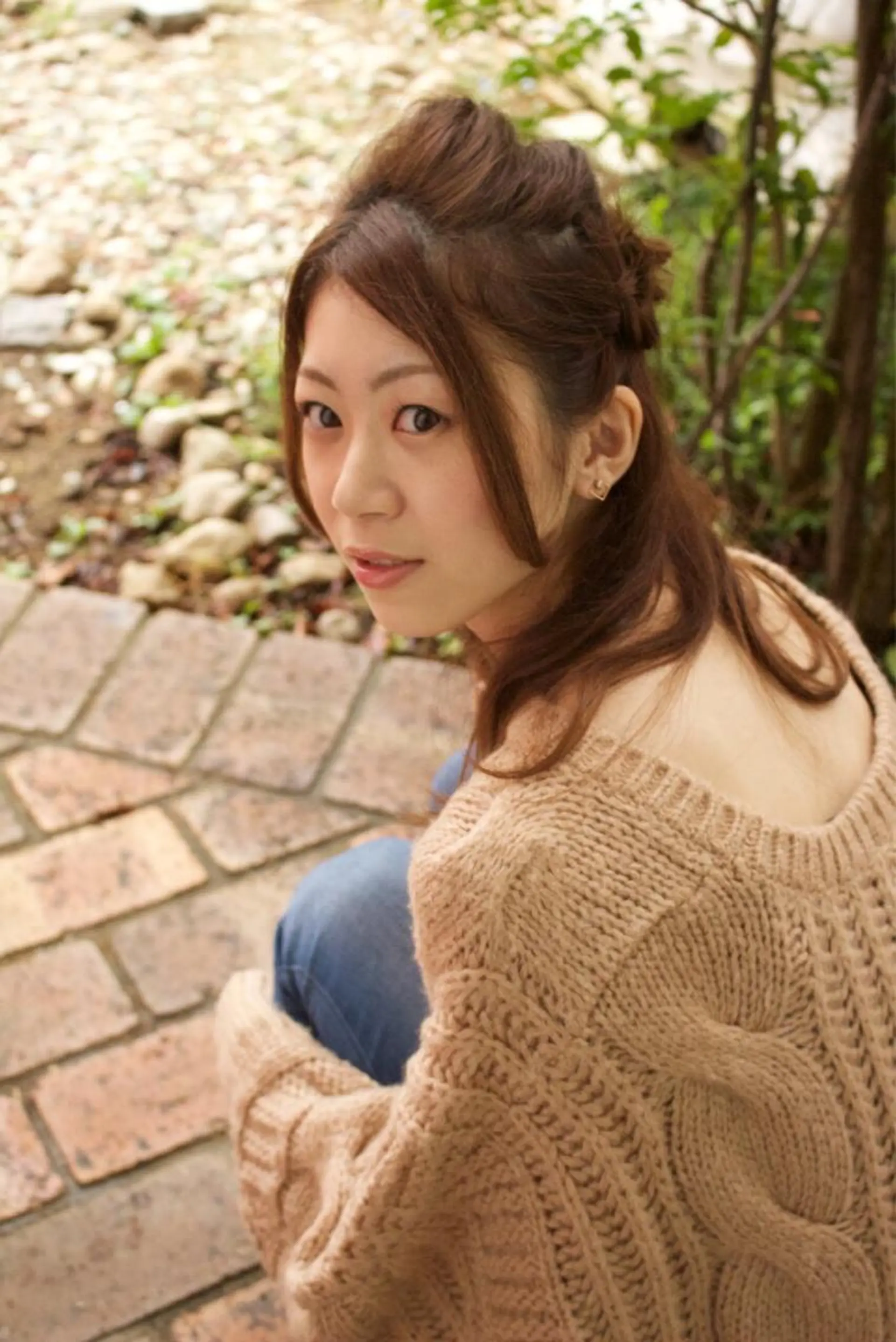 ロング カラー ヘアアレンジ ハーフアップ 松田 由貴のヘアスタイル