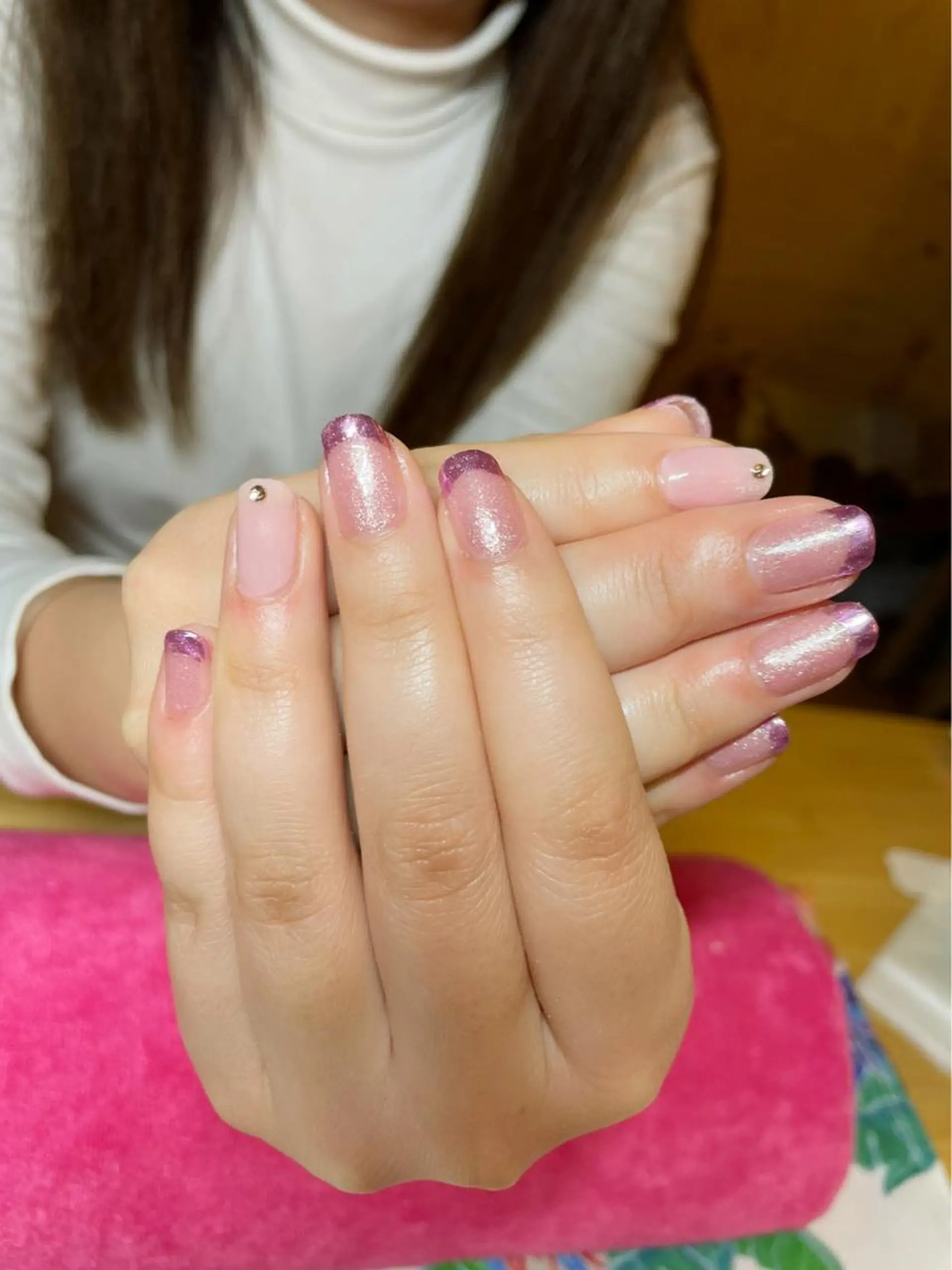 ネイル フレンチネイル ラメ(グリッター) ミラーネイル Nail salon Ariettyのネイルデザイン