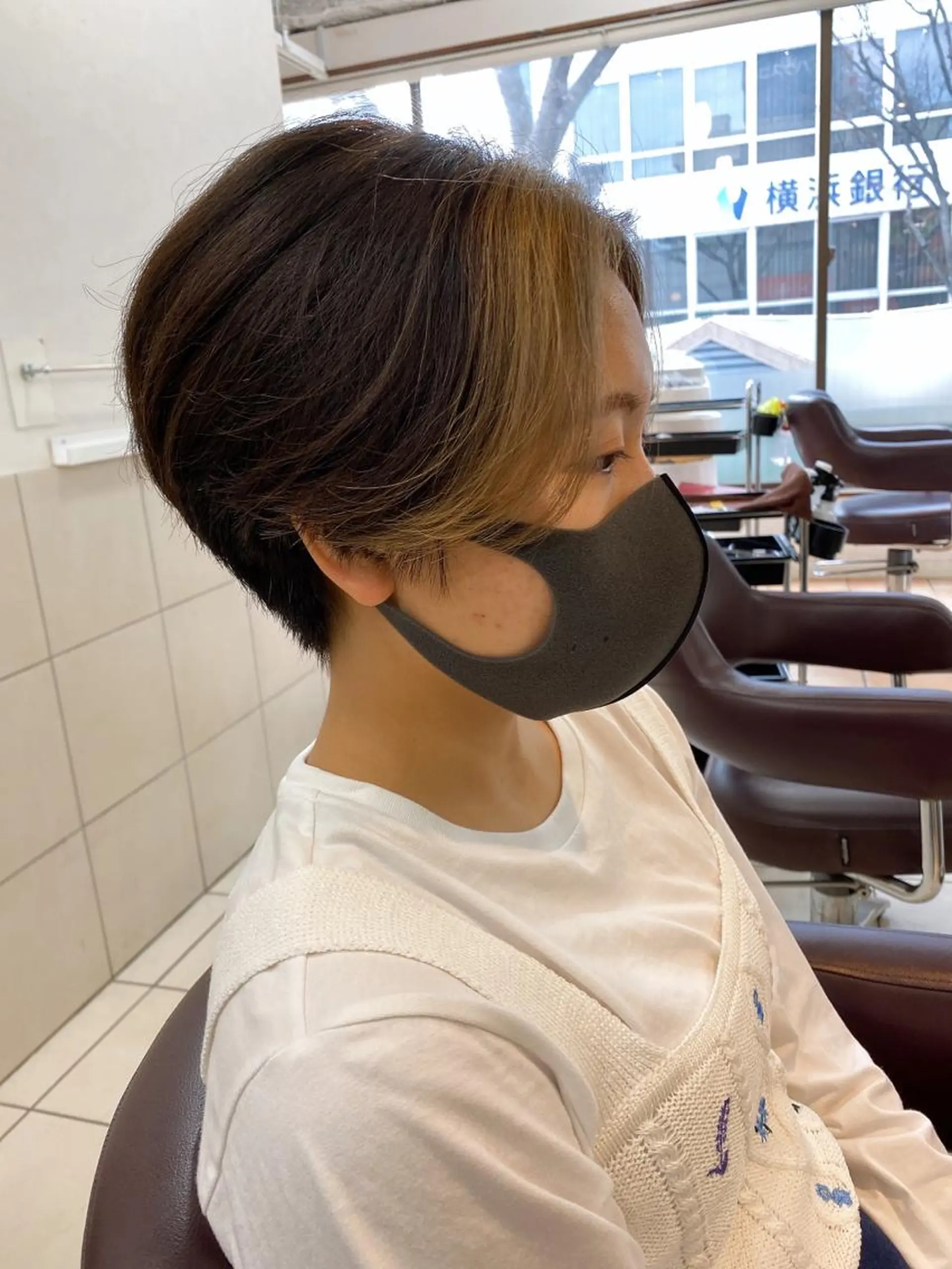 ショート カラー ミストバング  フェイスフレーミング ベリショディレクター 小野 健太郎のヘアスタイル