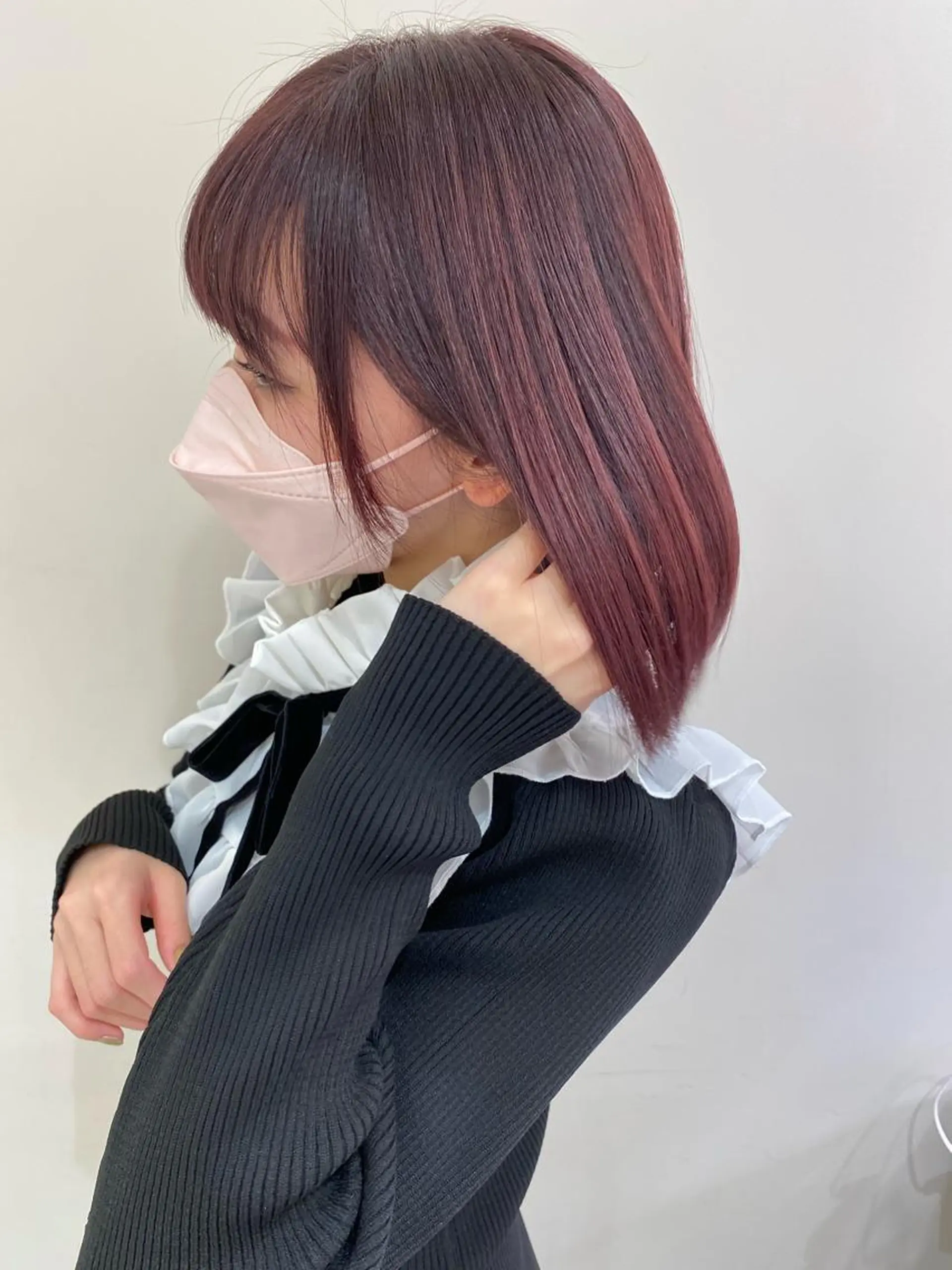 ミディアム カラー ブリーチ レイヤーカット/ ハイライト　千咲季のヘアスタイル