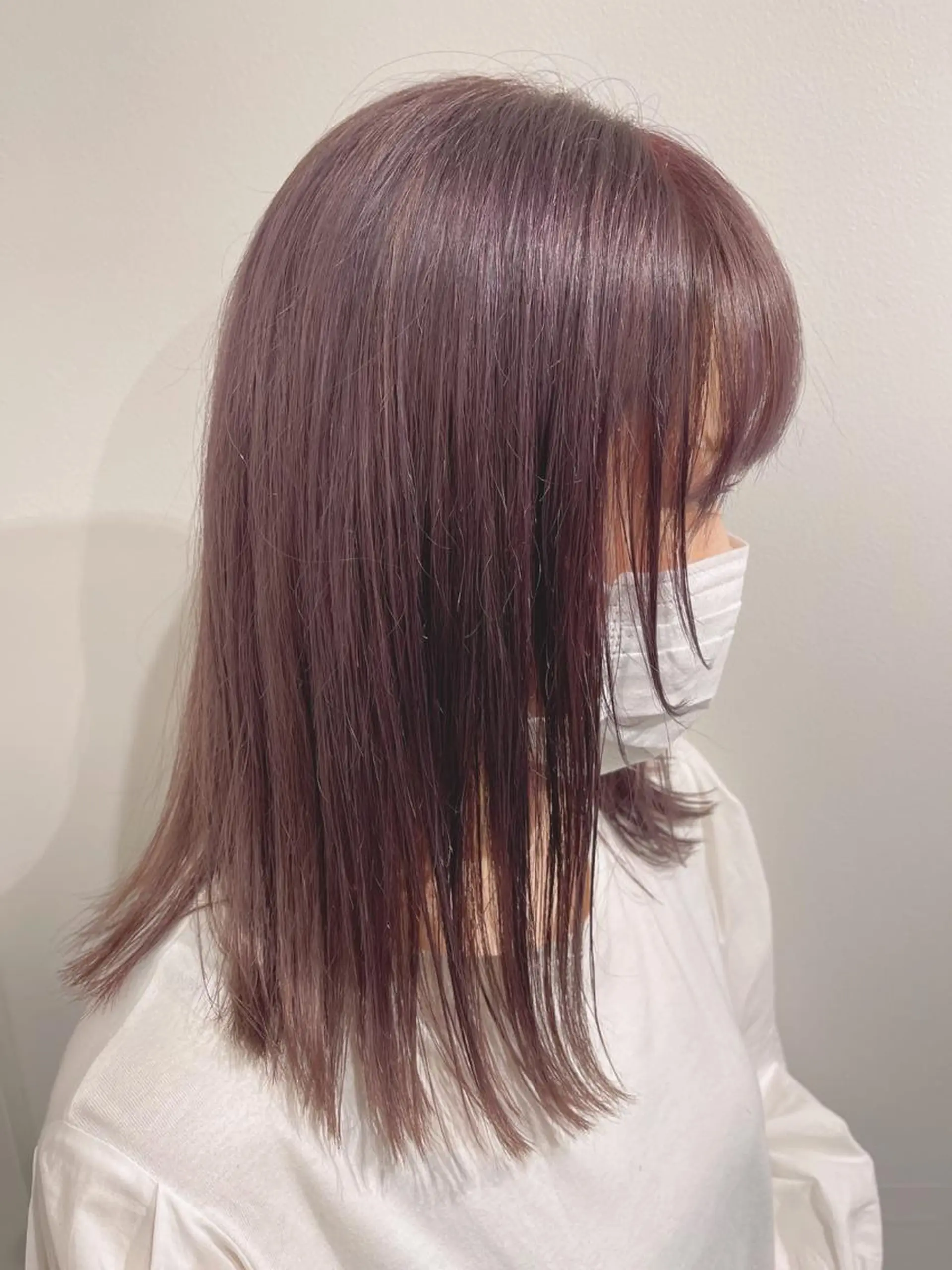 ミディアム カラー 切りっぱなしボブ グレージュ ラベンダーカラー ラベンダーグレージュ ラベンダーグレー kyon.hair 韓国カットカラーのヘアスタイル