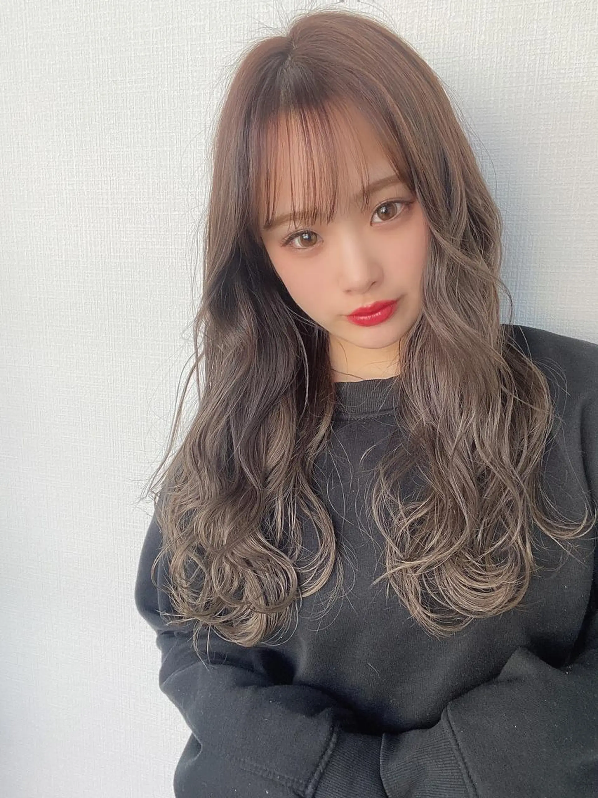 ロング カラー アッシュ ベージュカラー ブルーカラー ブラウンカラー ショコラベージュ パーマPrivate SalonNoa名駅のヘアスタイル