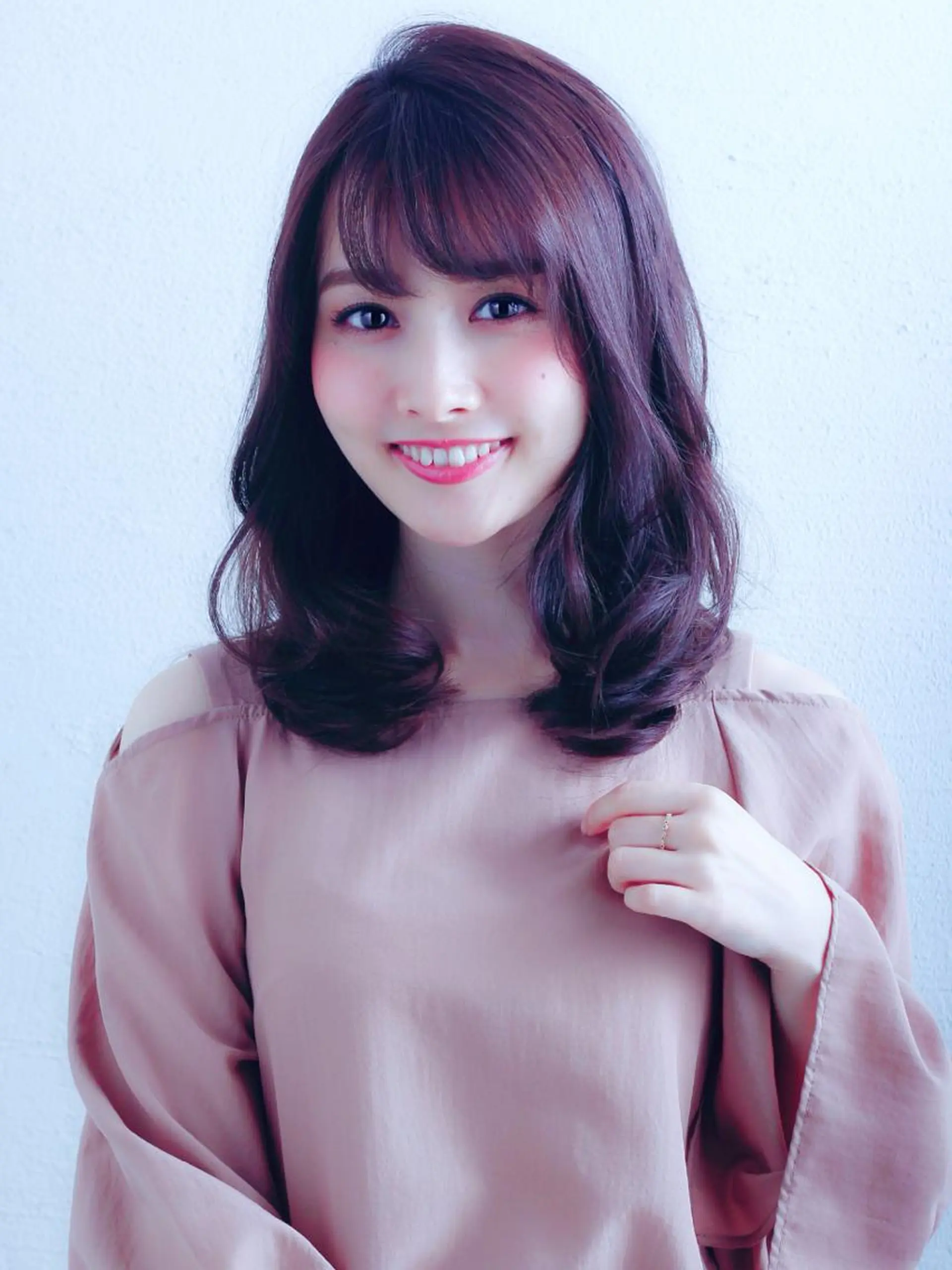 ミディアム カラー パーマ ヘアアレンジ 髪質改善\艶髪カラー 💐園田さやかのヘアスタイル