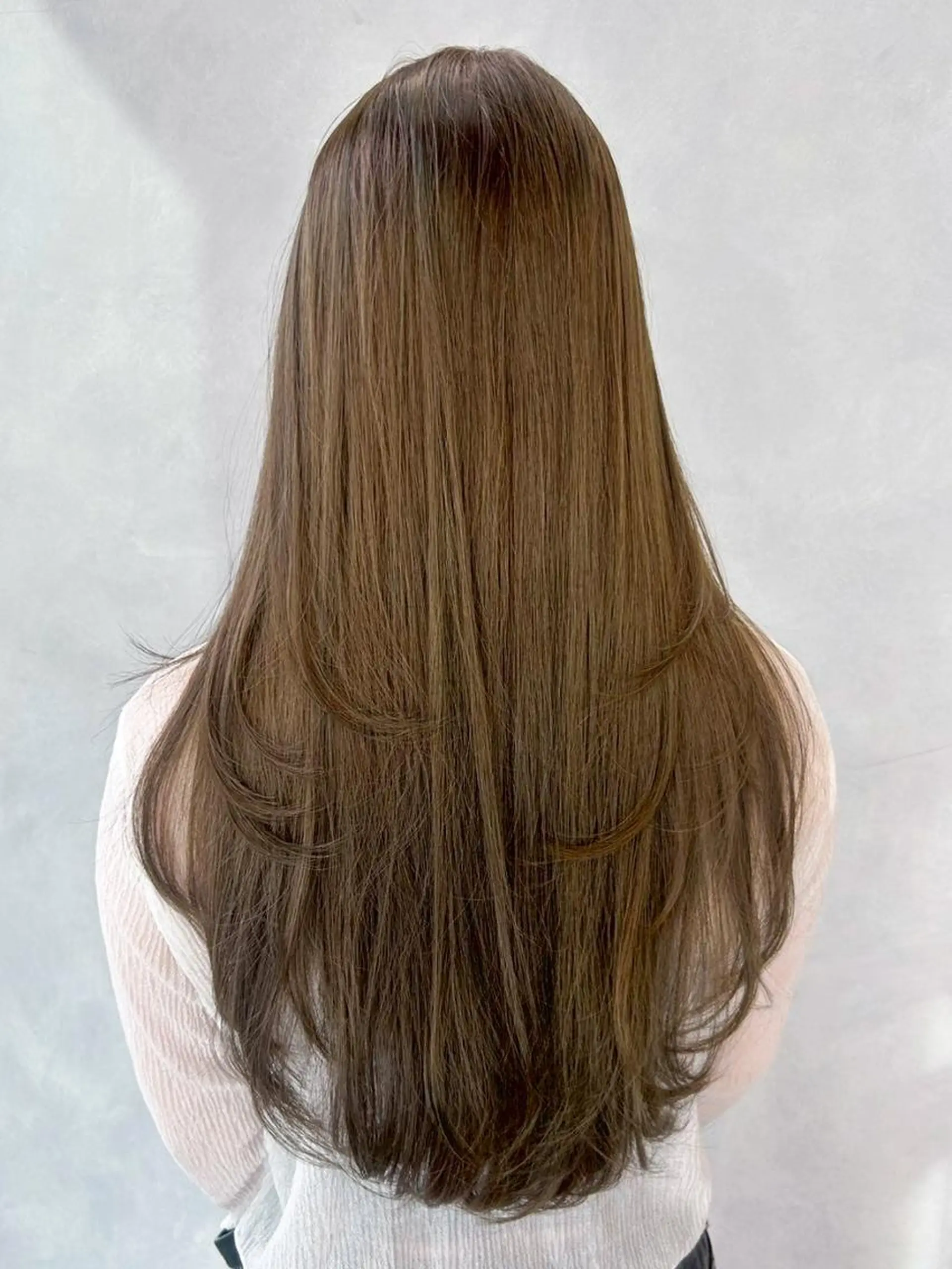 セミロング カラー 顔まわりレイヤー 顔周りカット 韓国風ヘア レイヤーカット おくれ毛 カット ヘアカラー トリートメント ITbyALBUM 松戸のヘアスタイル