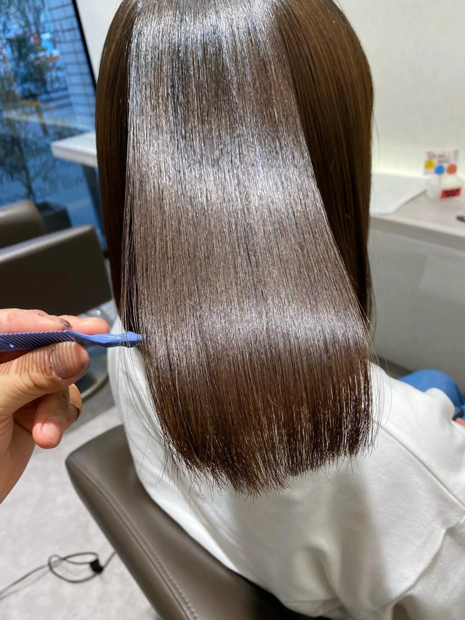 セミロング ムトウセイマ/ 縮毛矯正/ブリーチのヘアスタイル