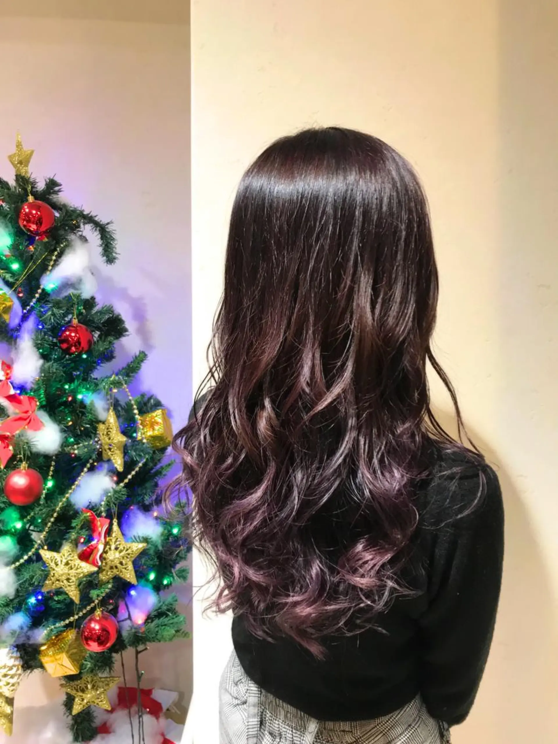 ロング カラー パーマ ヘアアレンジ グラデーションカラー ピンクカラー ピンクパープル パープルカラー ヘアカラー バレイヤージュ/ 髪質改善/渡邉悟🌱のヘアスタイル