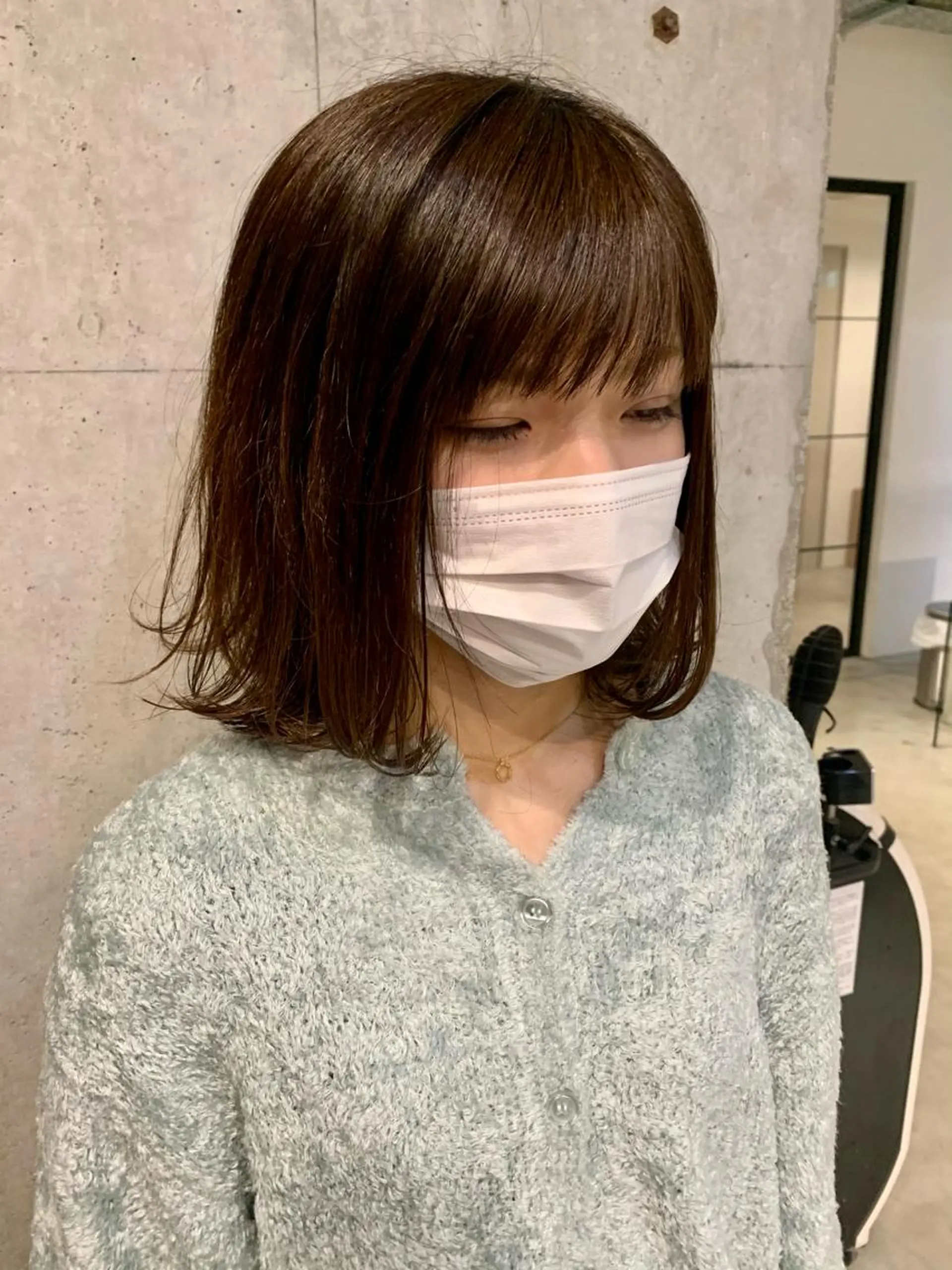 ミディアム カラー ピンクベージュ/新潟 万代/高橋桃葉🍑のヘアスタイル