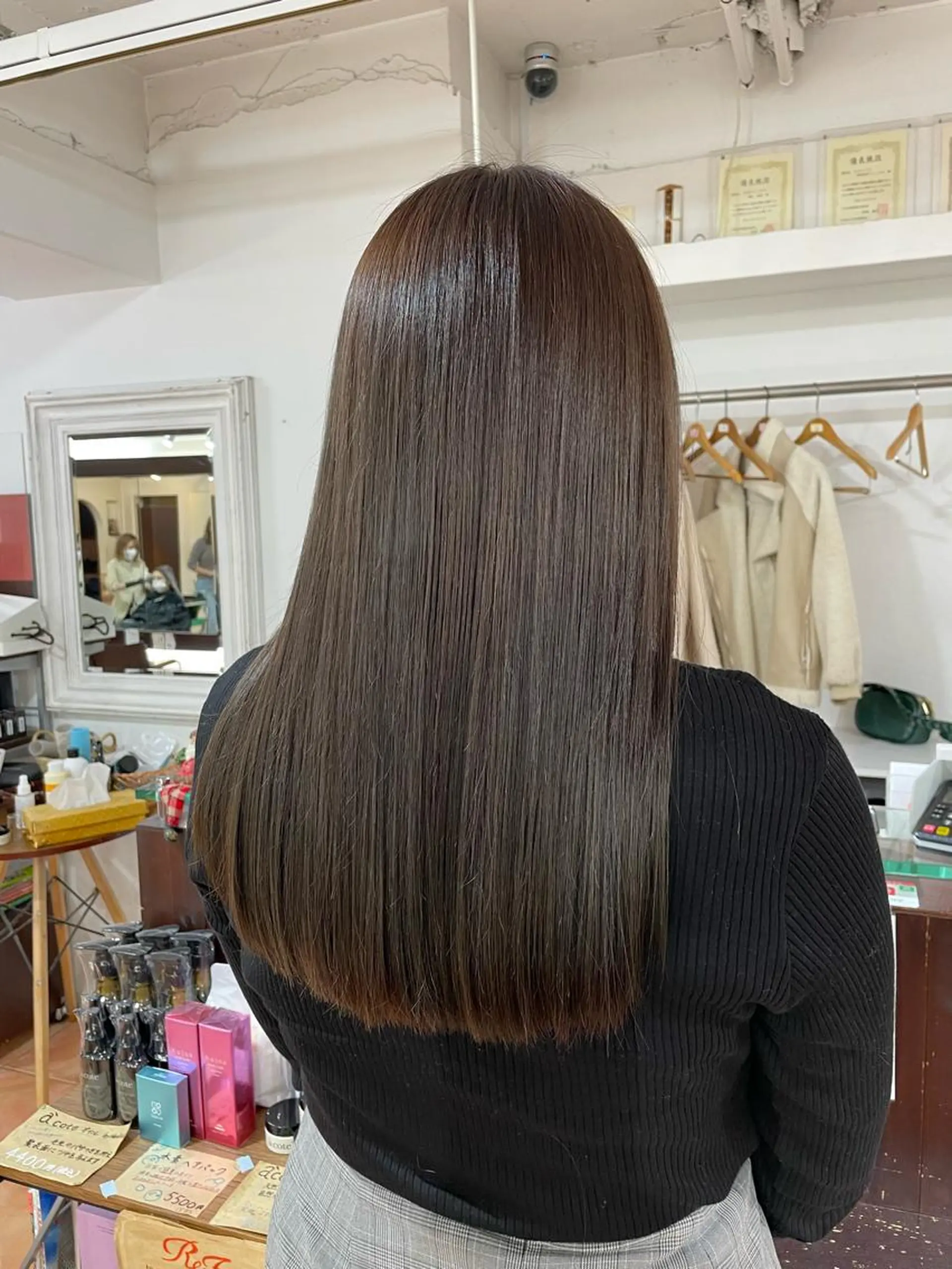 ロング カラー アッシュ カット 縮毛矯正 トリートメント 🦋透明感 艶カラー Rie🦋のヘアスタイル