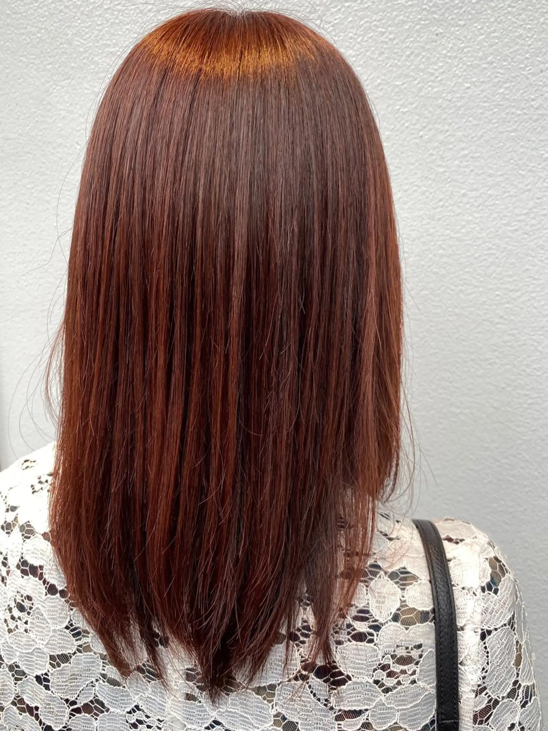 ミディアム カラー ブラウンカラー レッドカラー レッドブラウン ヘアカラー 🎀暖色カラー🎀 おかだみほのヘアスタイル