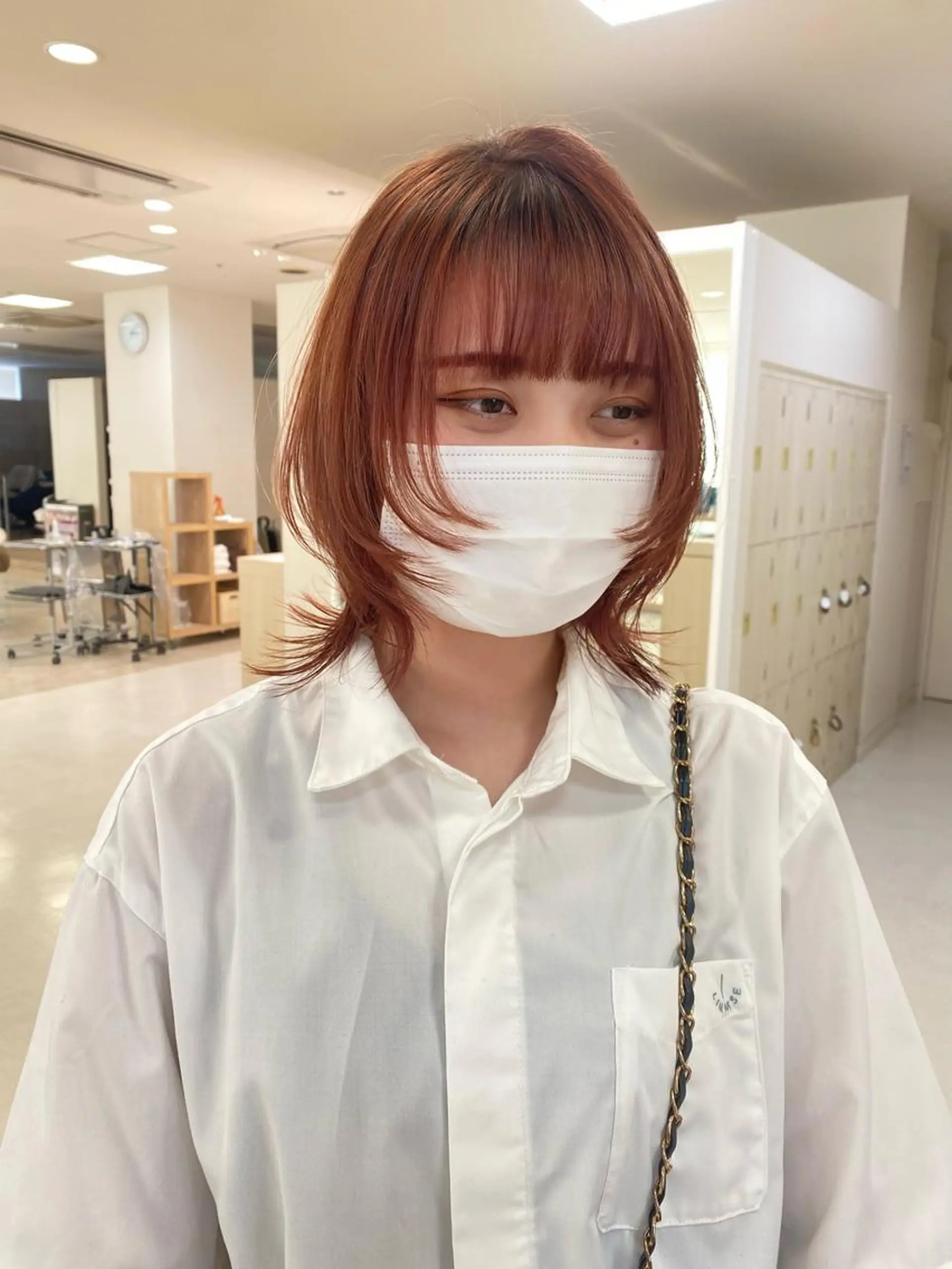 ミディアム カラー ミディアムレイヤー 黒髪 顔まわりレイヤー 韓国風ヘア レイヤーカット カット ヘアカラー トリートメント レイヤー/ウルフ🤍 mayo.のヘアスタイル