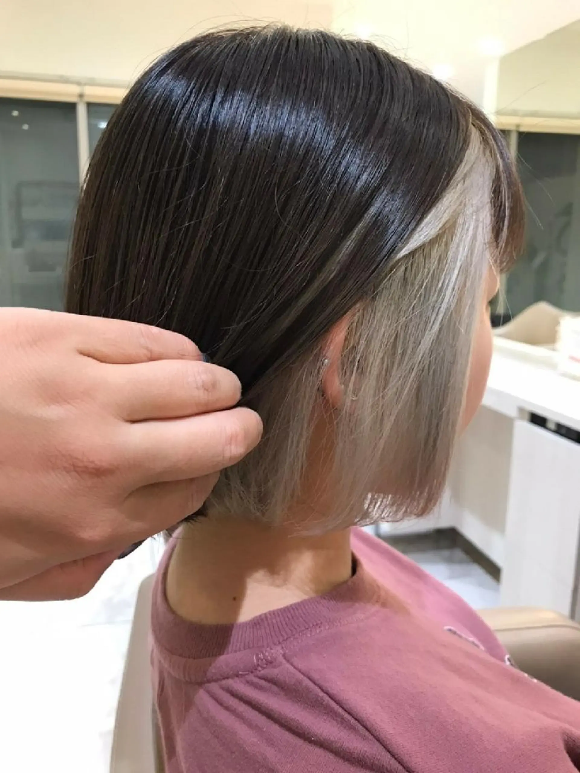 ミディアム カラー ベージュカラー ブリーチ ホワイトベージュ ヘアカラー ＡＳＨ大宮/ブリーチ 髪質改善/カラーのヘアスタイル