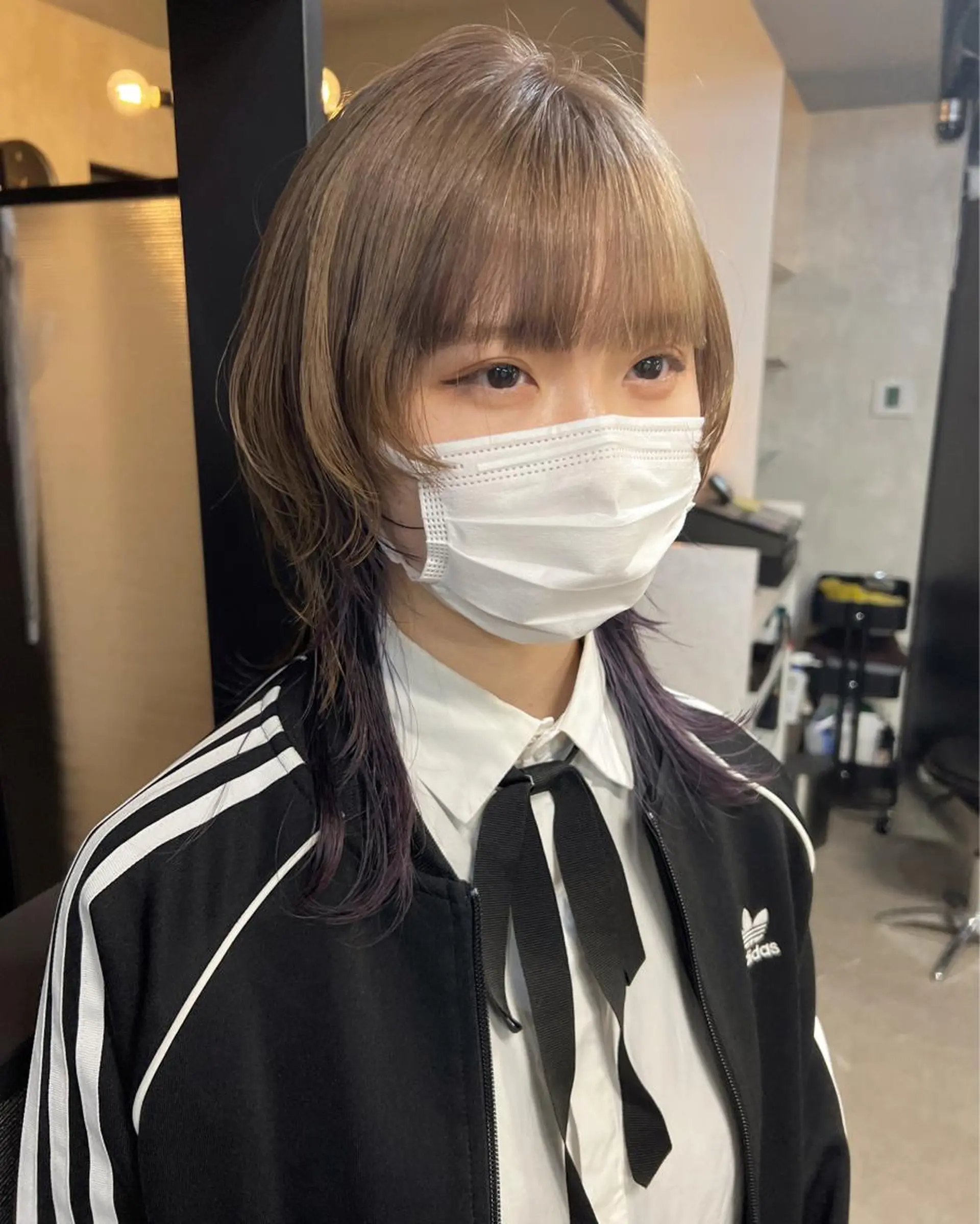 セミロング ブリーチ/ウルフ ハッシュカット/石山のヘアスタイル