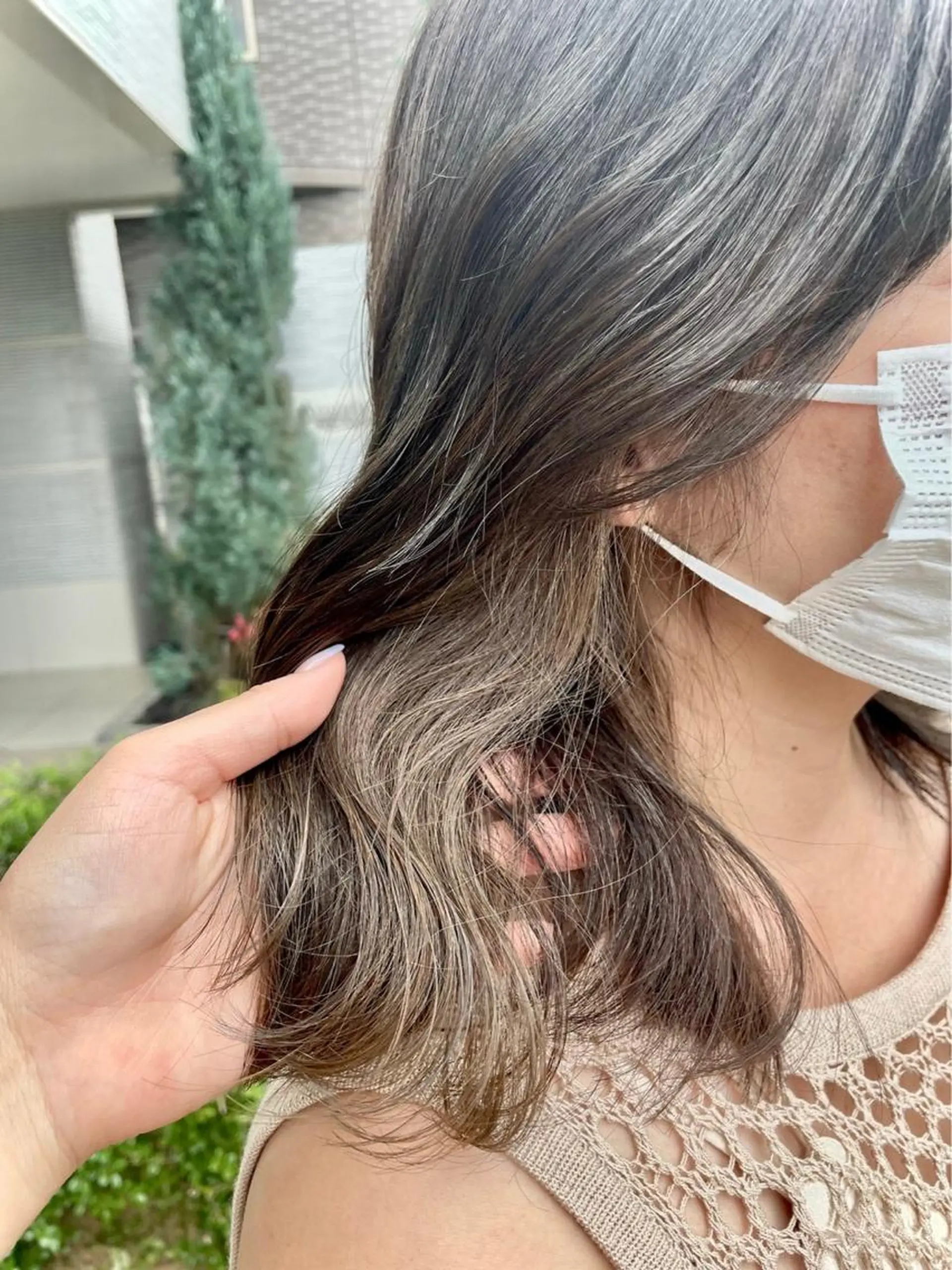 ミディアム カラー ヘアアレンジ ベージュカラー インナーカラー ミルクティーベージュ 髪質改善/ ツヤ髪カラー/高井のヘアスタイル