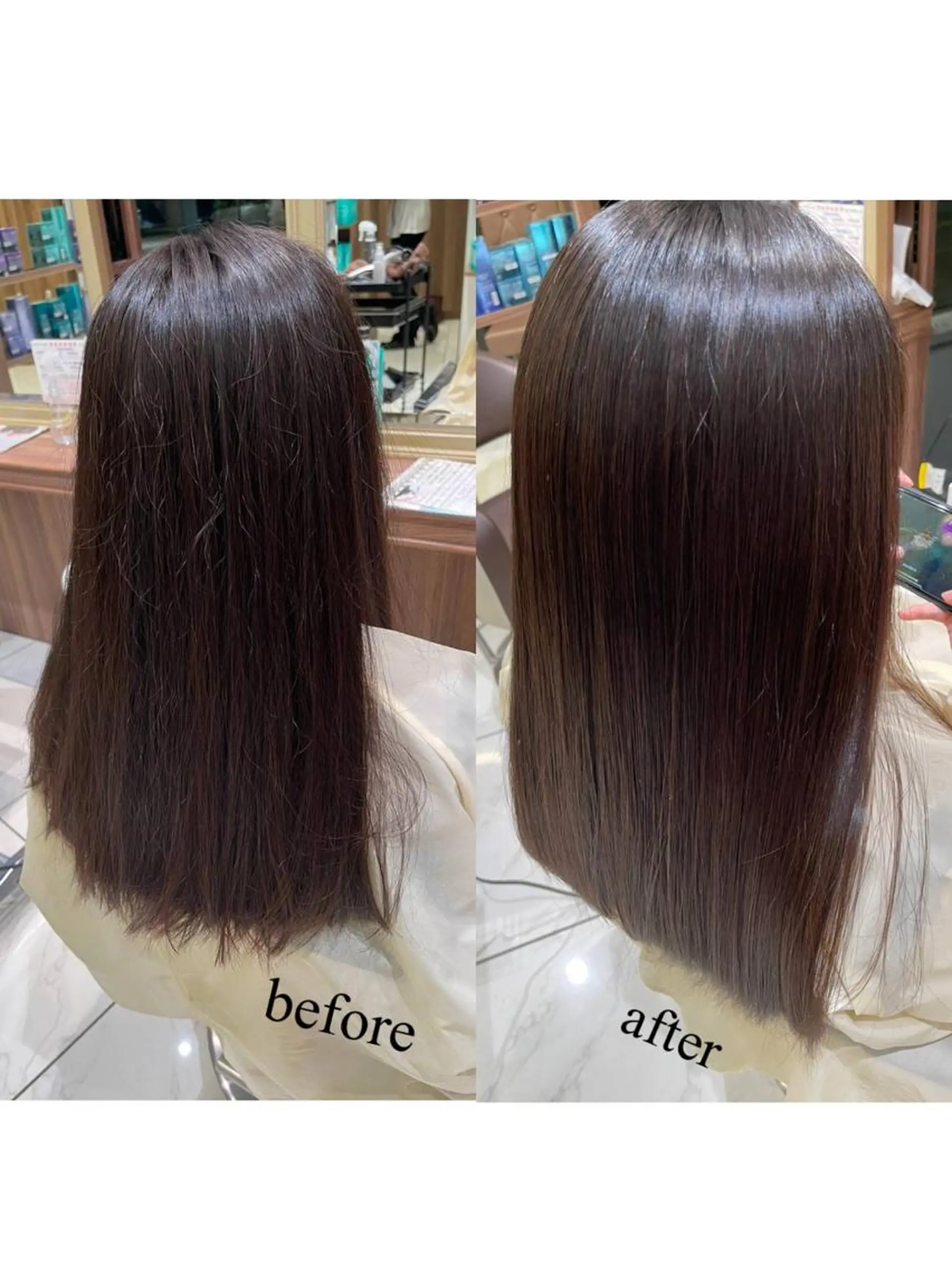 セミロング 縮毛矯正 〜 内山〜のヘアスタイル