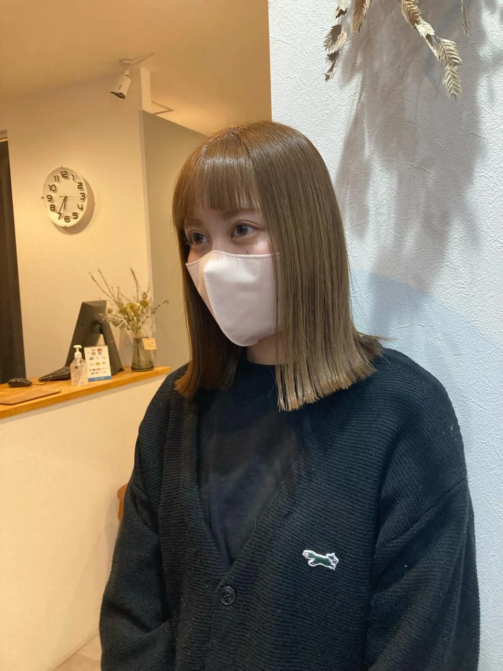 ミディアム ✨色持ちの良い艶 カラー✨蟹江真世のヘアスタイル