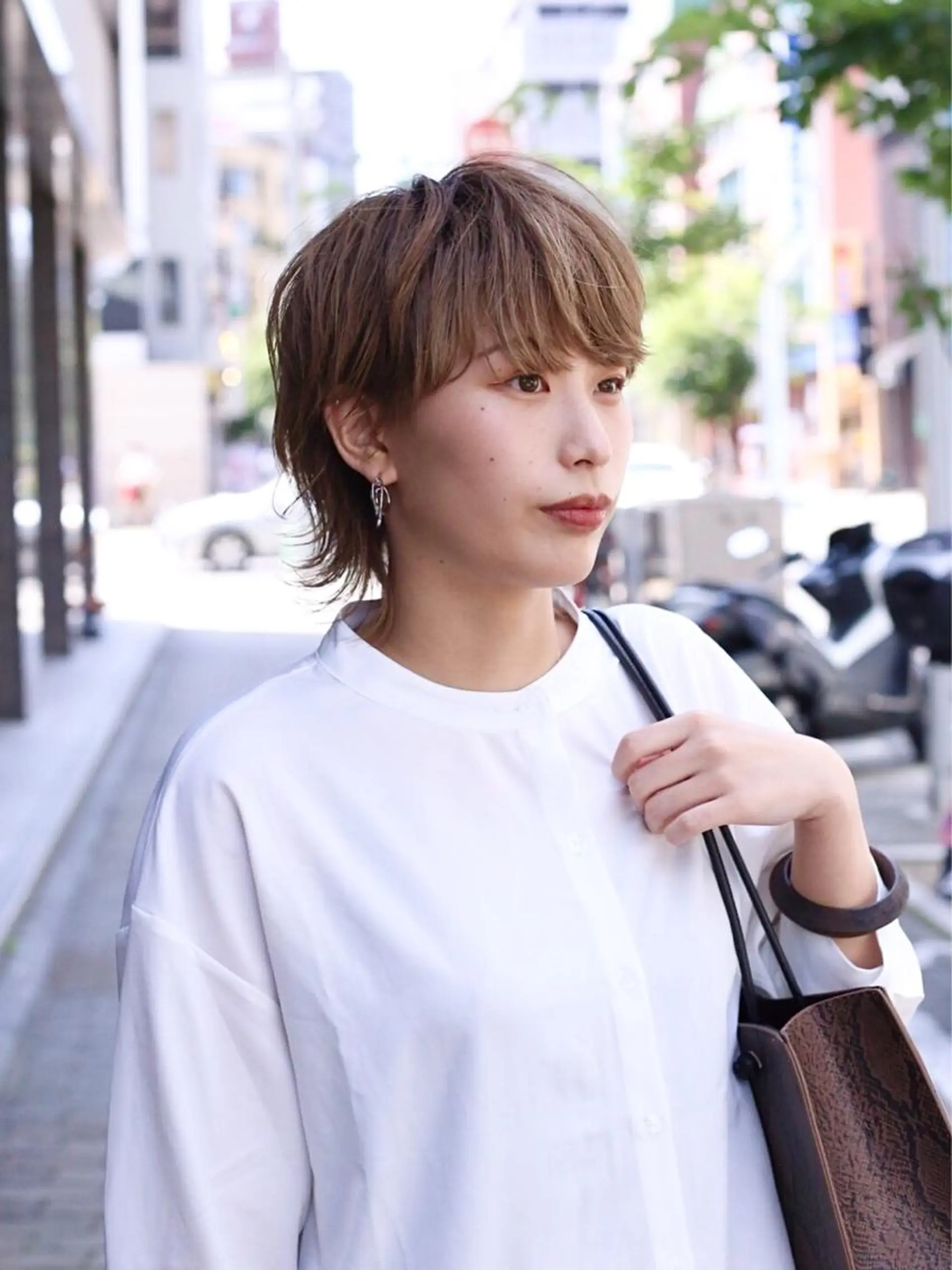 ショート カラー ベージュカラー グレージュ ウルフカット ハイトーン/レイヤー /ウルフ⭐️永田⭐️のヘアスタイル