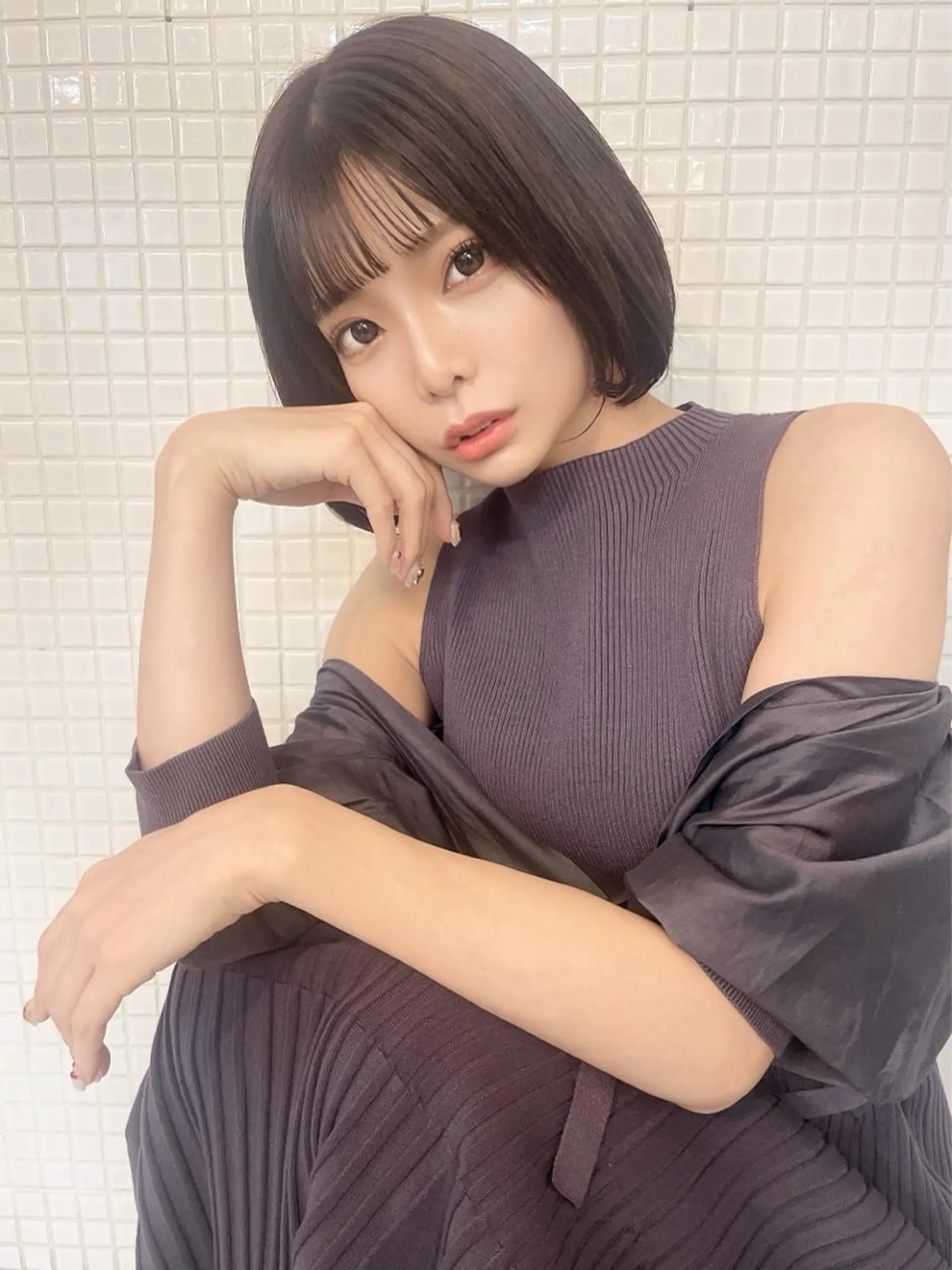 ショート カラー 前髪&顔周りカット/ 韓国レイヤー/シバタのヘアスタイル