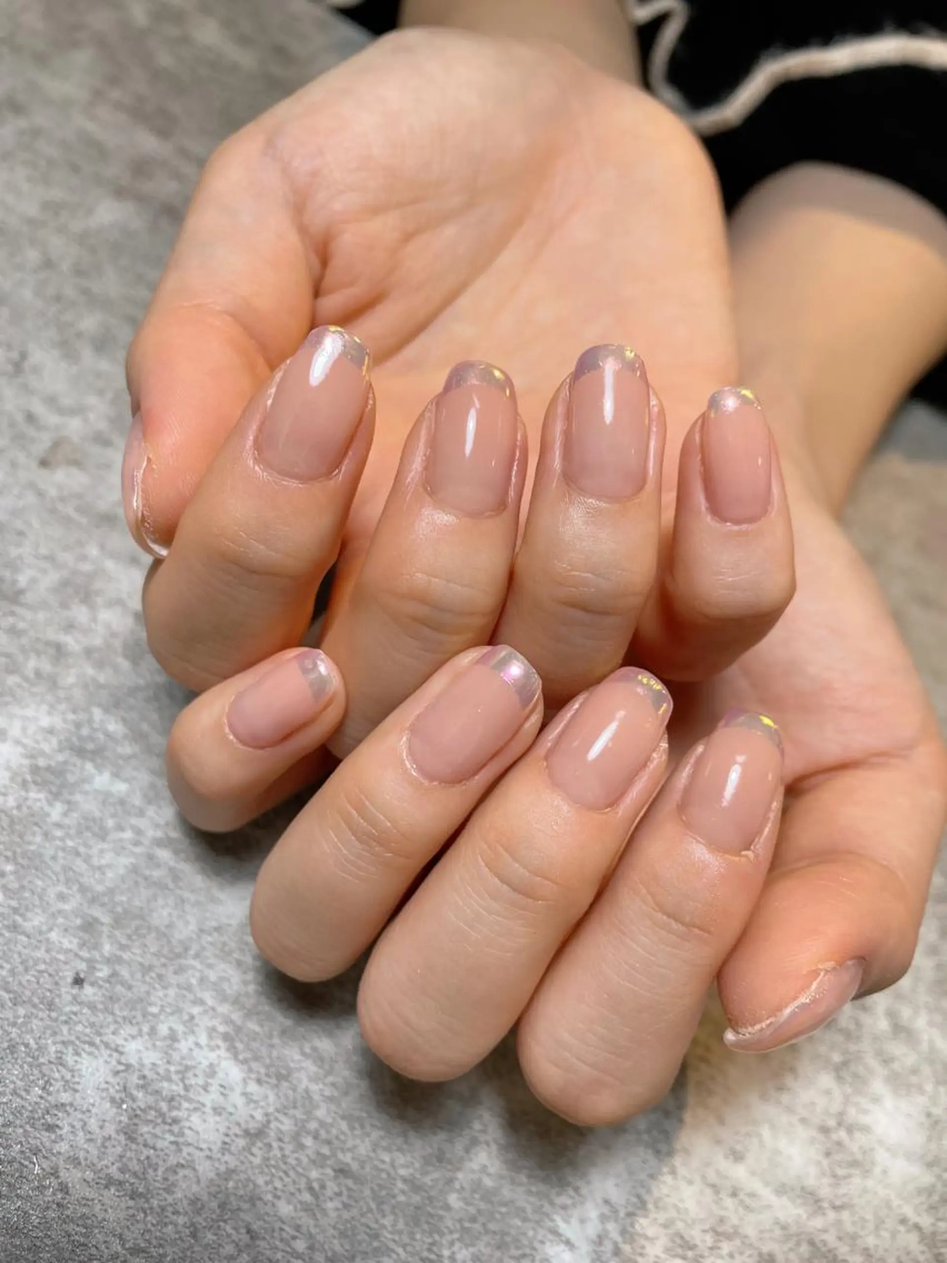 ネイル オーロラネイル フレンチネイル キラキラネイル ma riのネイルデザイン