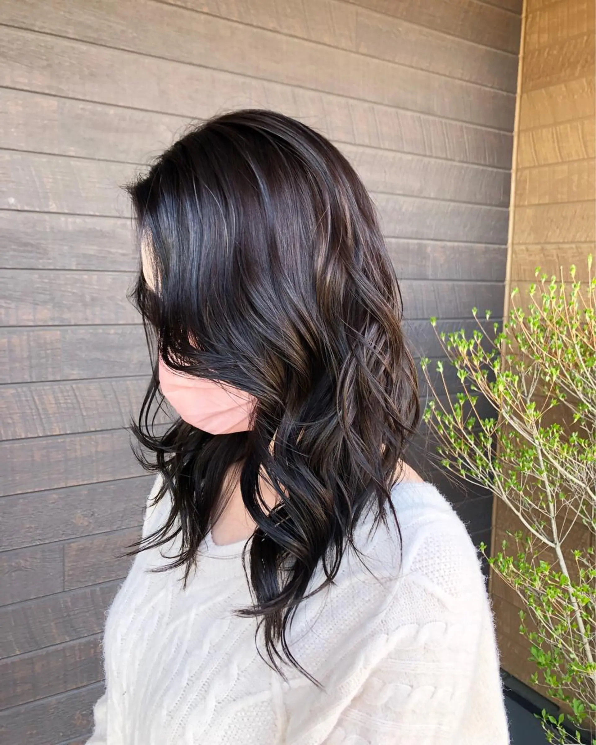 セミロング カラー 太白区/白髪ぼかし ハイライト/千葉達人のヘアスタイル