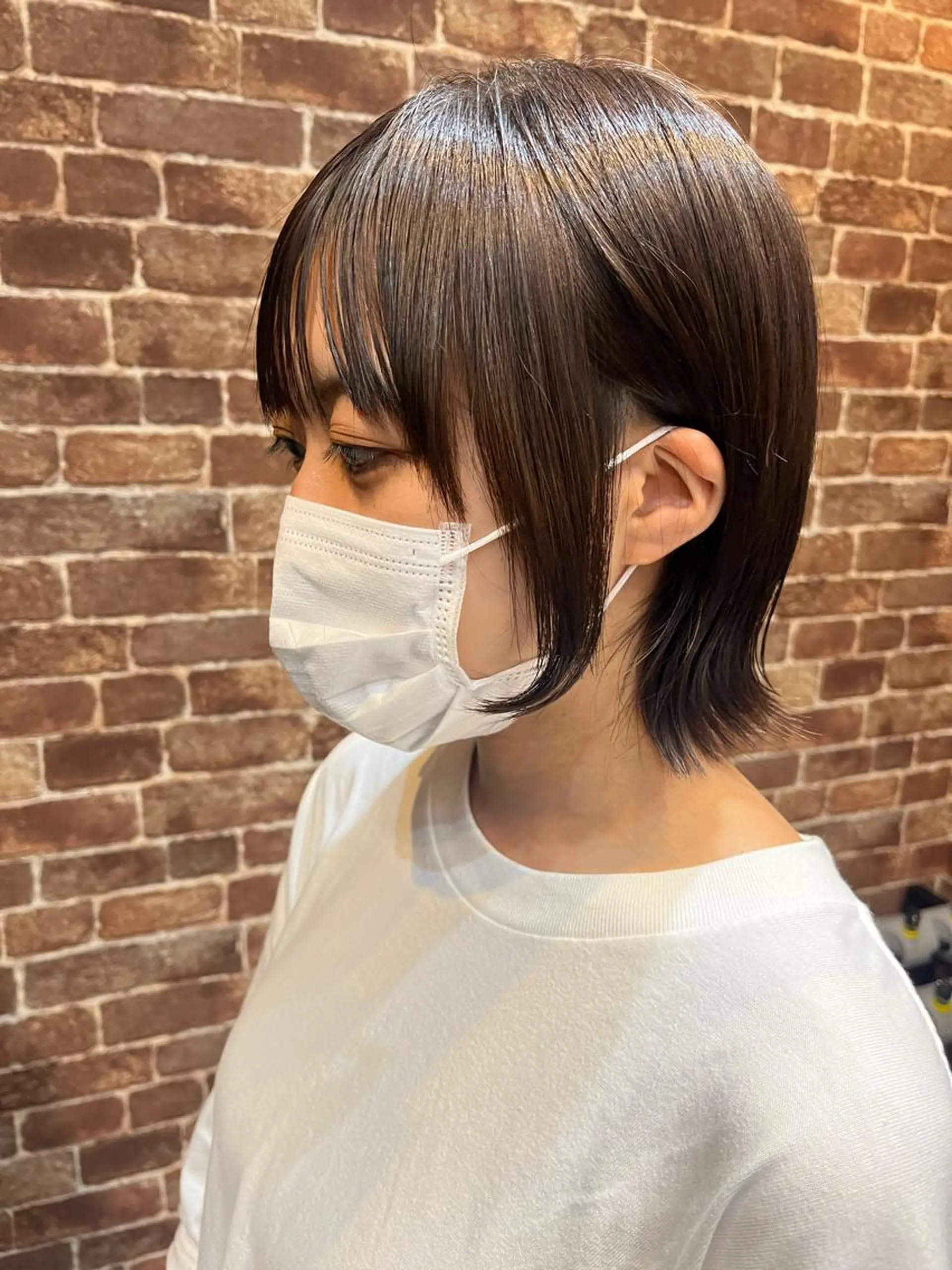 ミディアム カラー パーマ ヘアアレンジ メンズ キッズ ネイル マツエク・マツパ アイブロウ ミディアムパーマ メンズパーマ ブラウンカラー ケアカラー 透明感カラー カット 久木原 ゆりのヘアスタイル