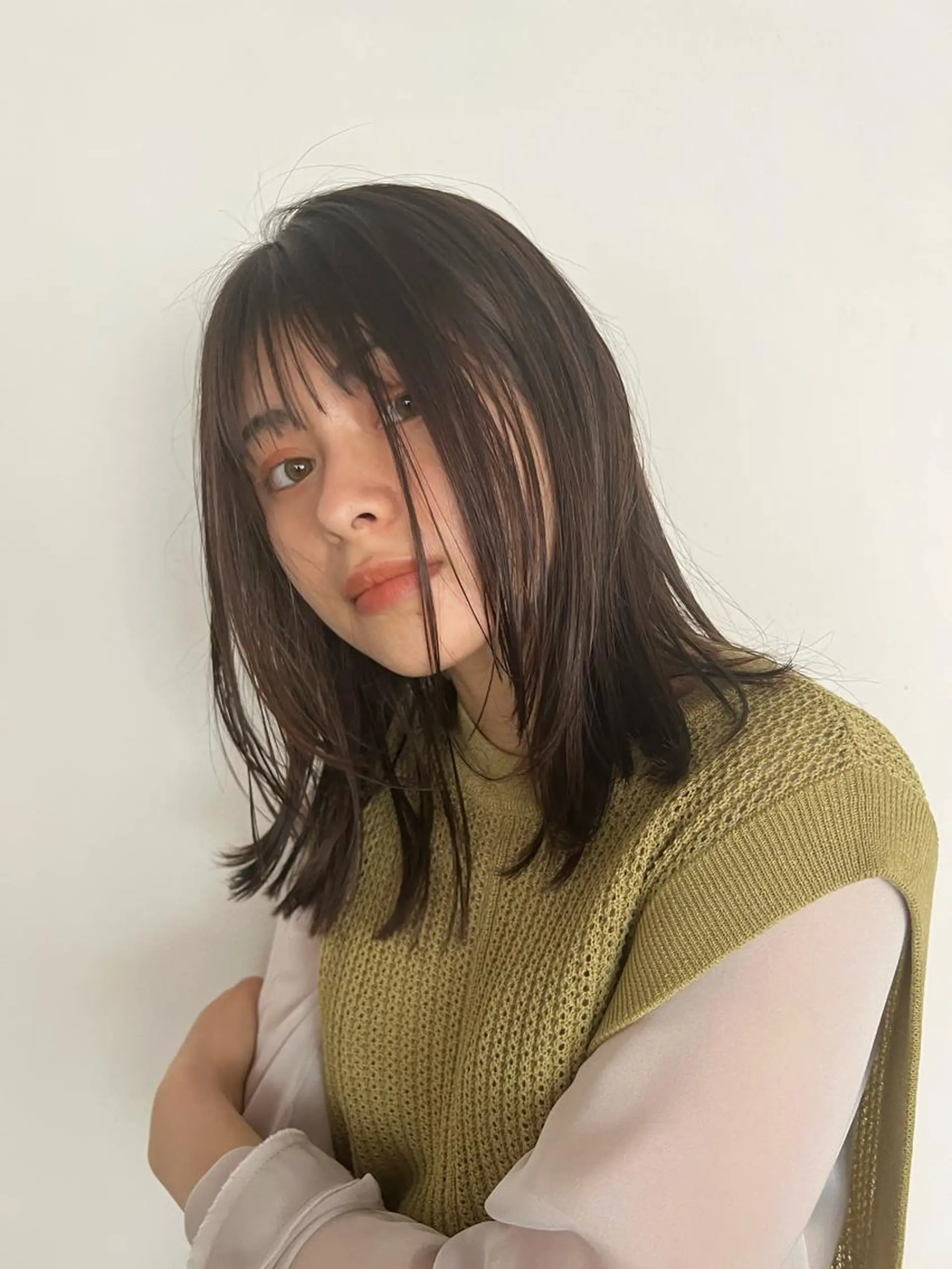 セミロング カラー パーマ ヘアアレンジ メンズ キッズ ネイル マツエク・マツパ アイブロウ ウルフレイヤーカット /チヒロのヘアスタイル