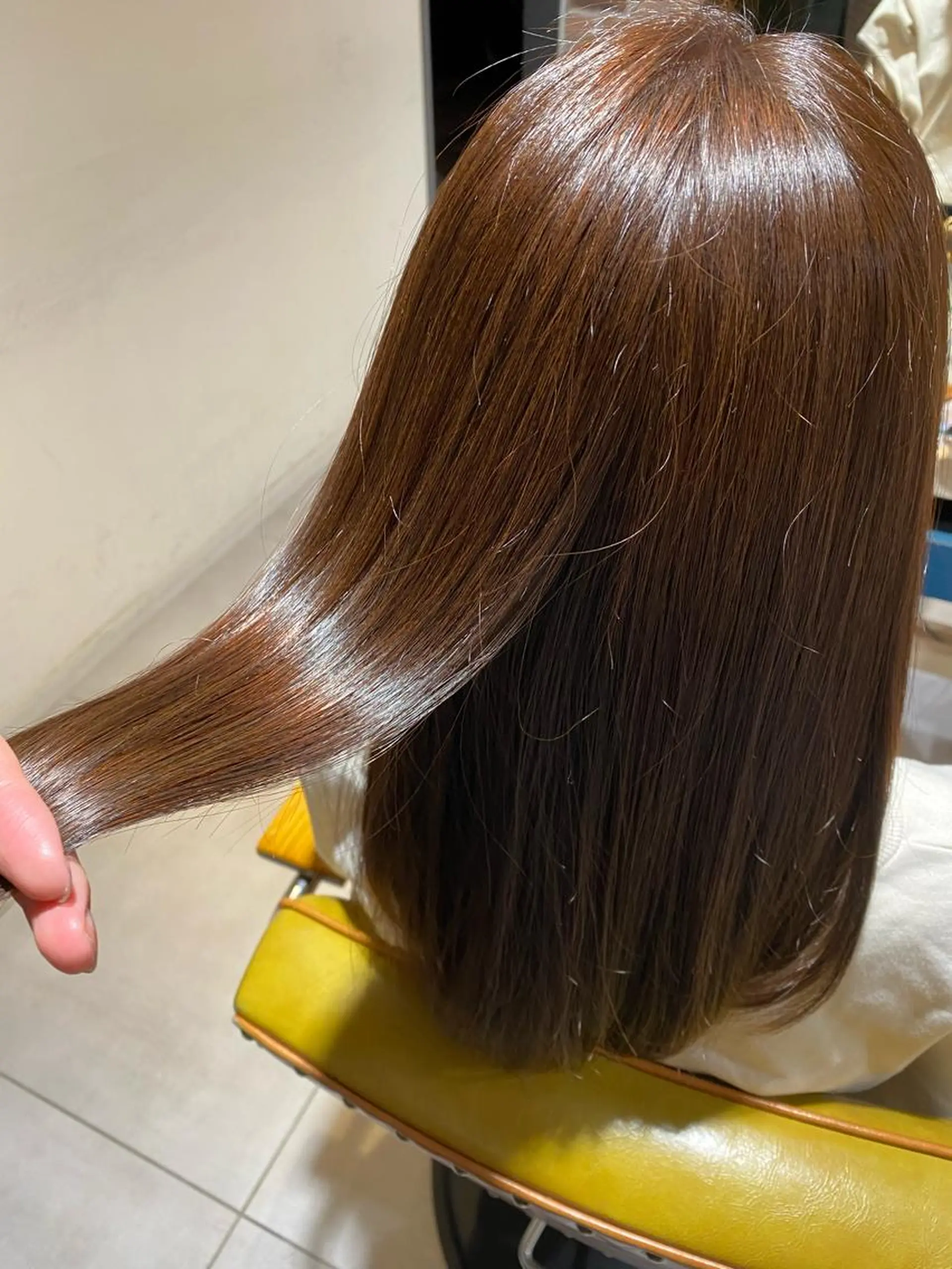セミロング 関口 桃花🌷 暖色カラーのヘアスタイル