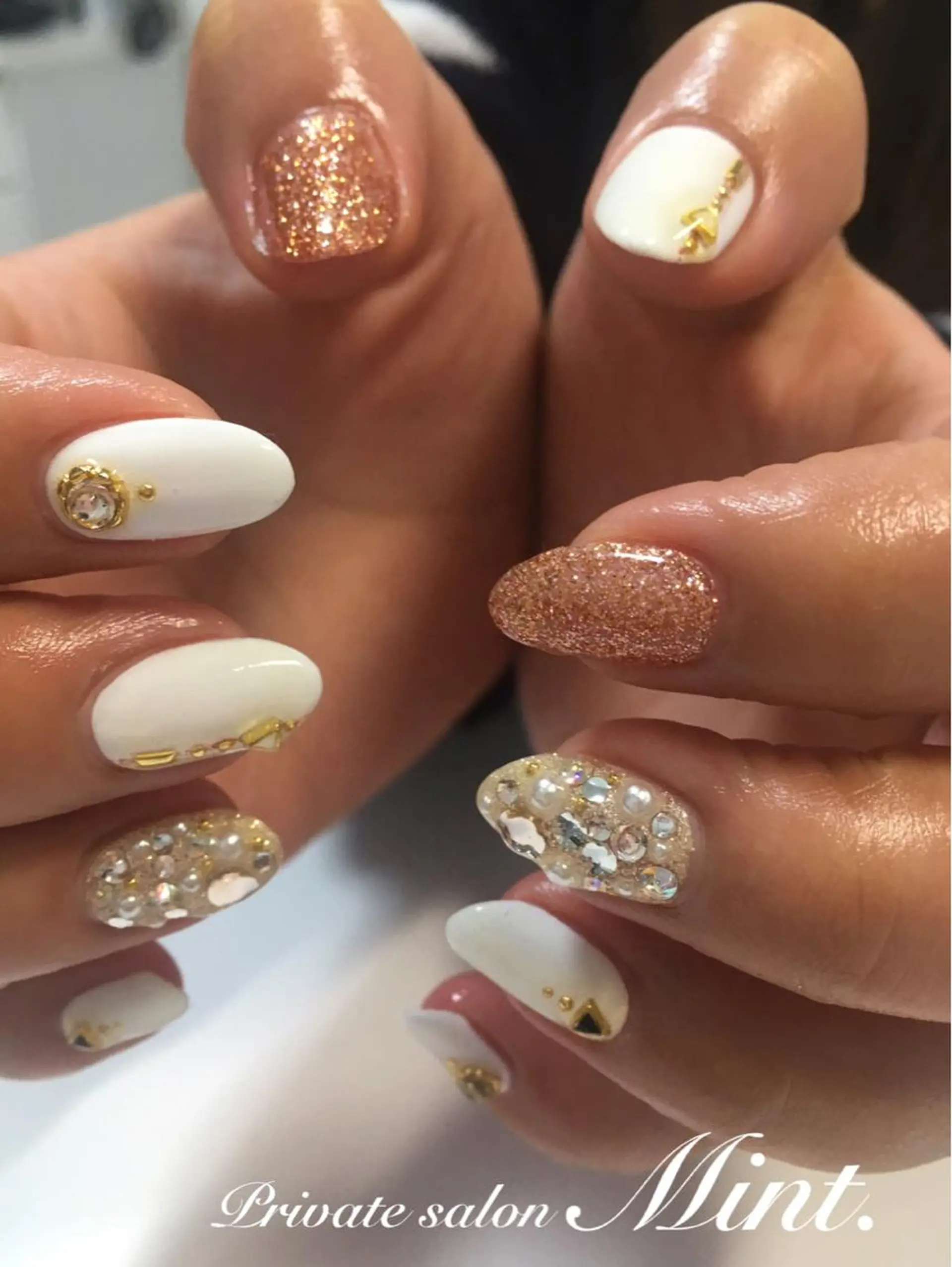 ミディアム ネイル ジェルネイル ハンドネイル Mint. nailのネイルデザイン