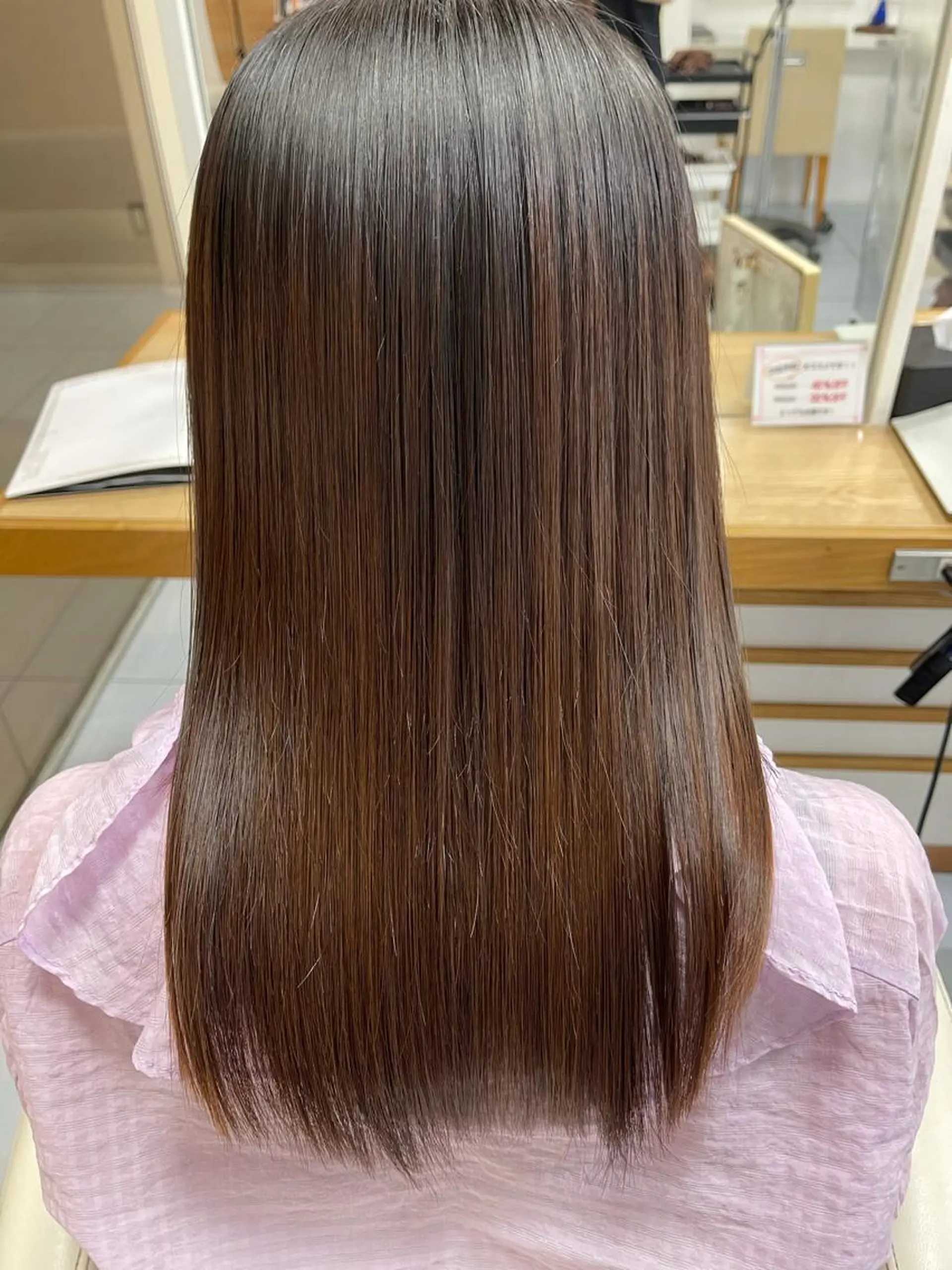 セミロング パーマ カット 縮毛矯正 トリートメント 髪質改善/縮毛矯正 /レイヤー岡部のヘアスタイル
