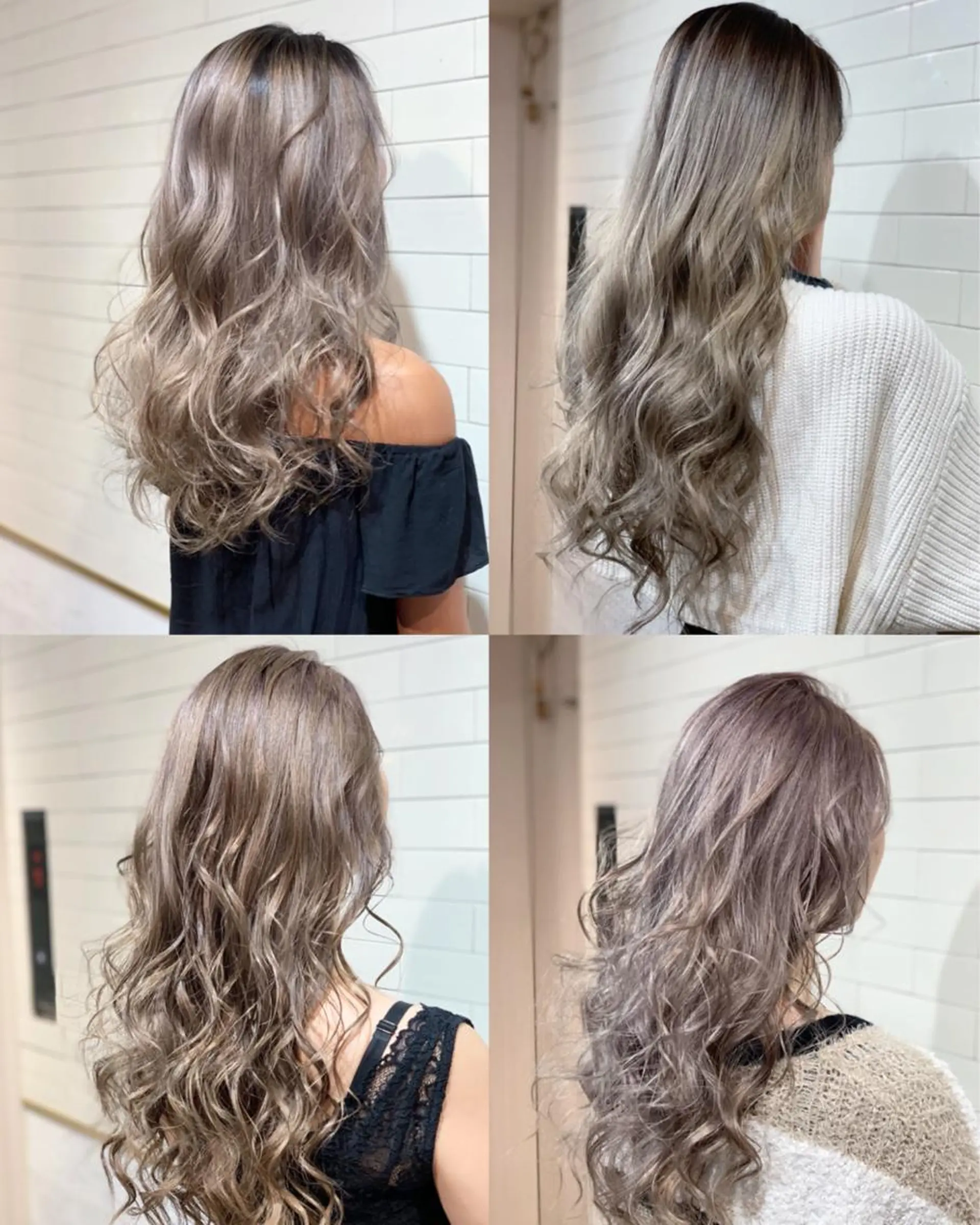 セミロング カラー ヘアアレンジ 髪質改善×ハイトーン 中田啄也のヘアスタイル