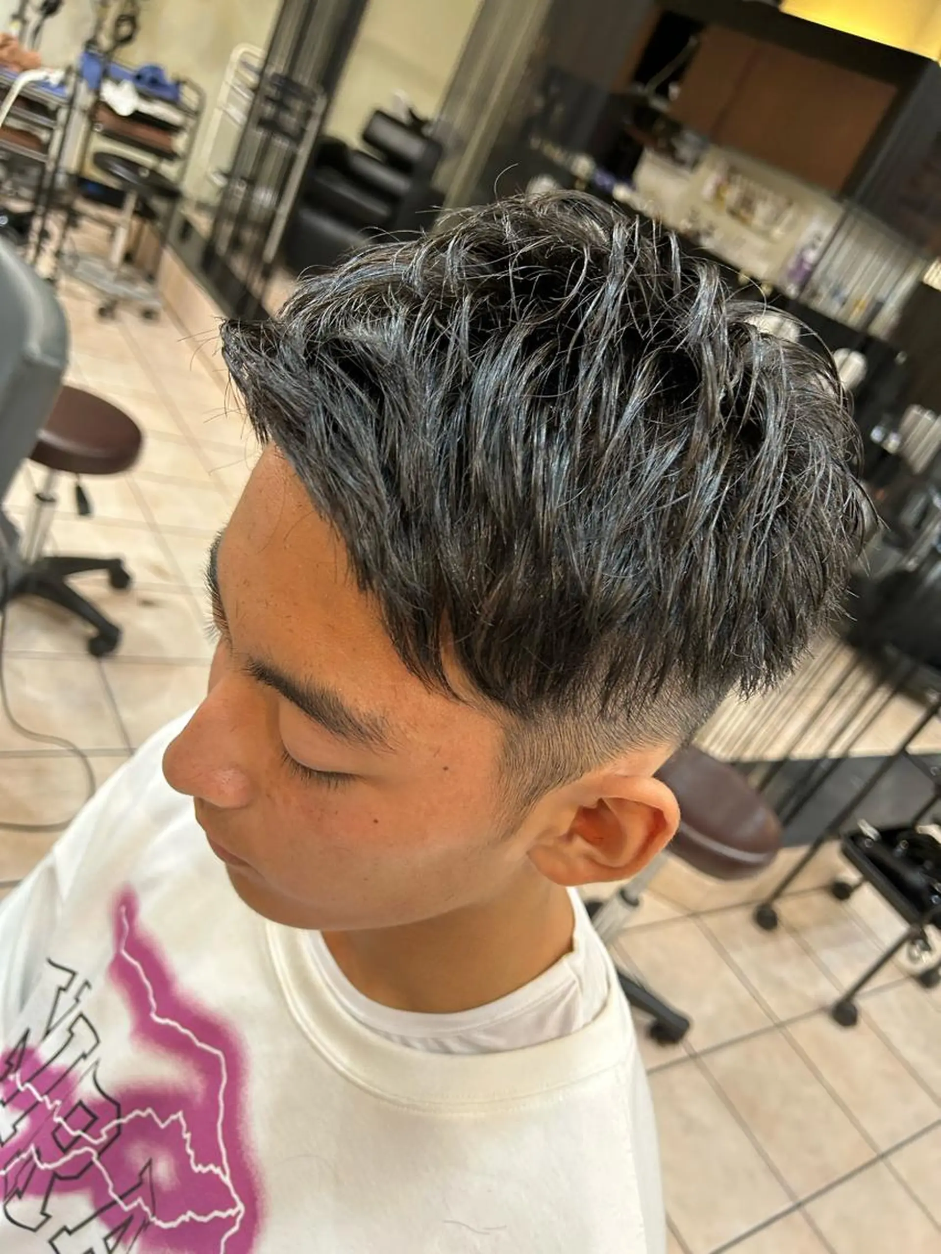 ショート メンズ 大阪/梅田/シャドウ パーマ/ノボリユウタのヘアスタイル