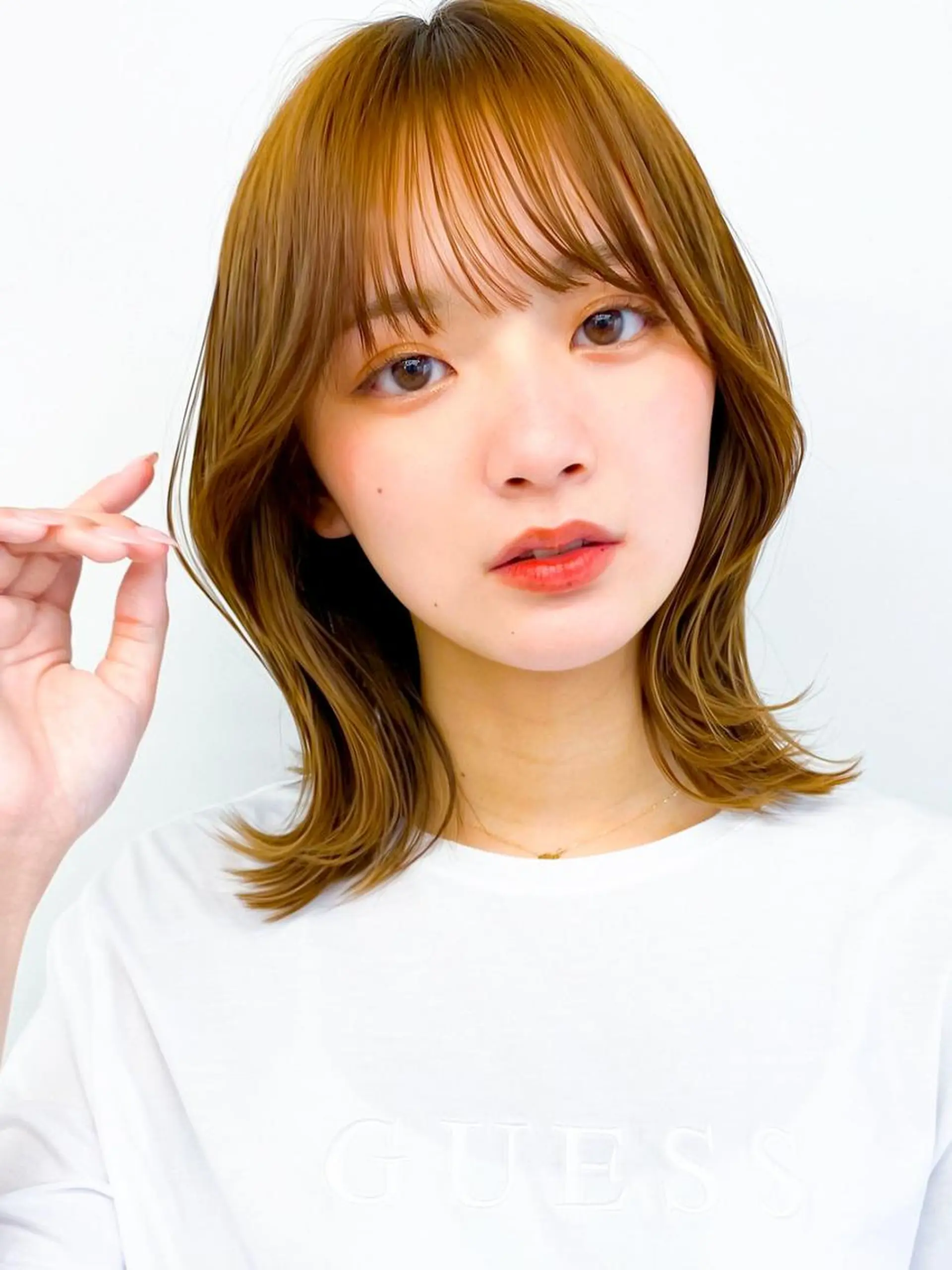 ミディアム くびれヘア 韓国風ヘア ヘアカラー トリートメント グレージュ×レイヤー 藤生 和宏のヘアスタイル