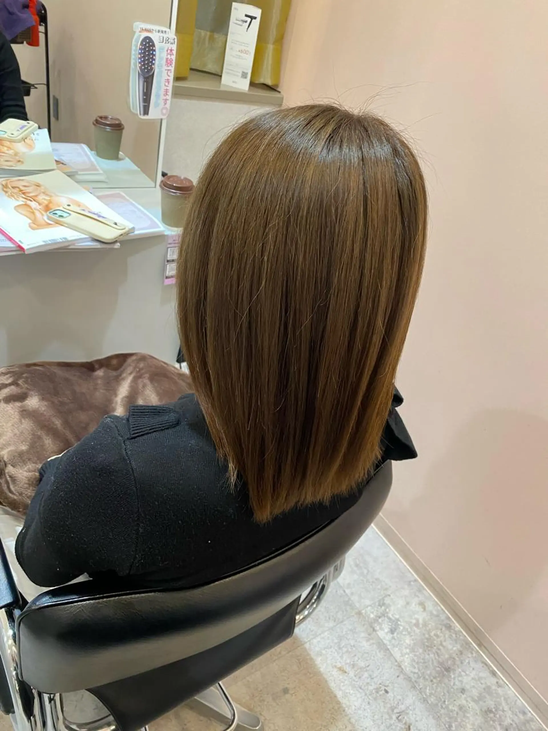 ミディアム カラー 柔らかい縮毛矯正/ ボブ/北林のヘアスタイル